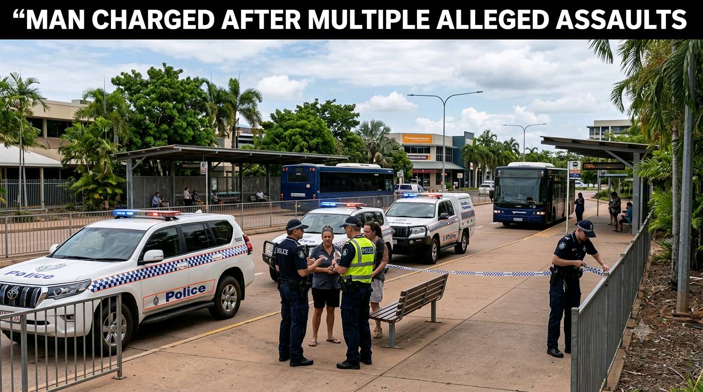 Man Charged After Multiple Alleged Assaults at Casuarina Bus Exchange