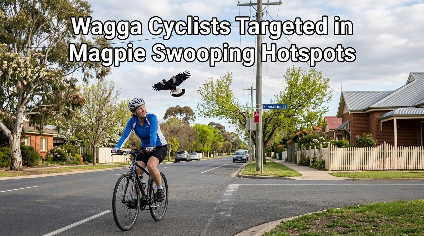 Wagga Cyclists Targeted in Magpie Swooping Hotspots.