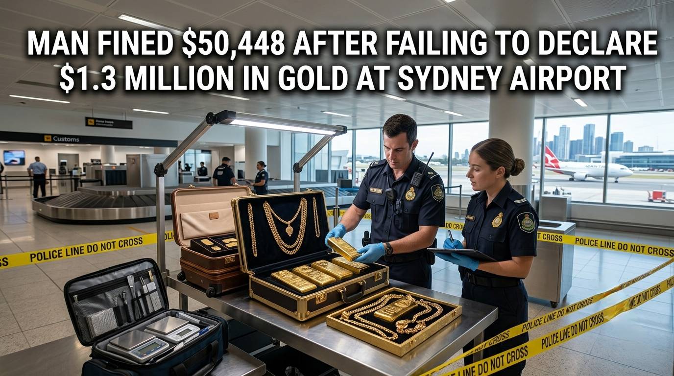 Man Fined $50,448 After Failing to Declare $1.3 Million in Gold at Sydney Airport