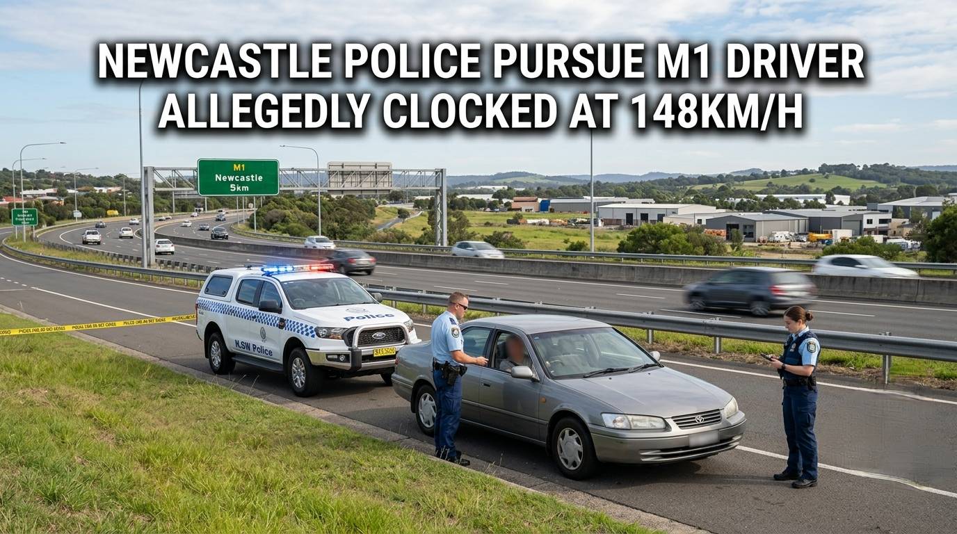 Newcastle Police Pursue M1 Driver Allegedly Clocked at 148km/h With High-Range Alcohol Reading