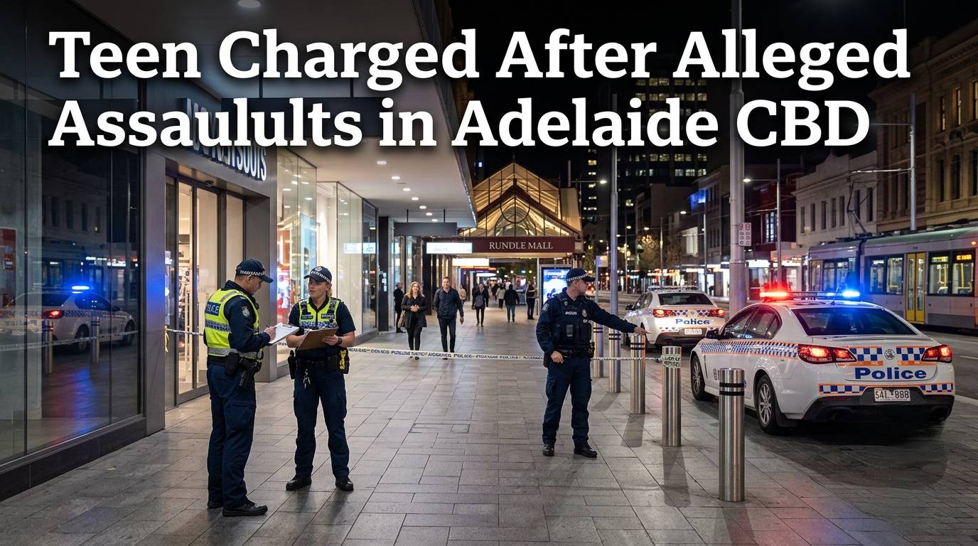 Teen Charged After Alleged Assaults in Adelaide CBD