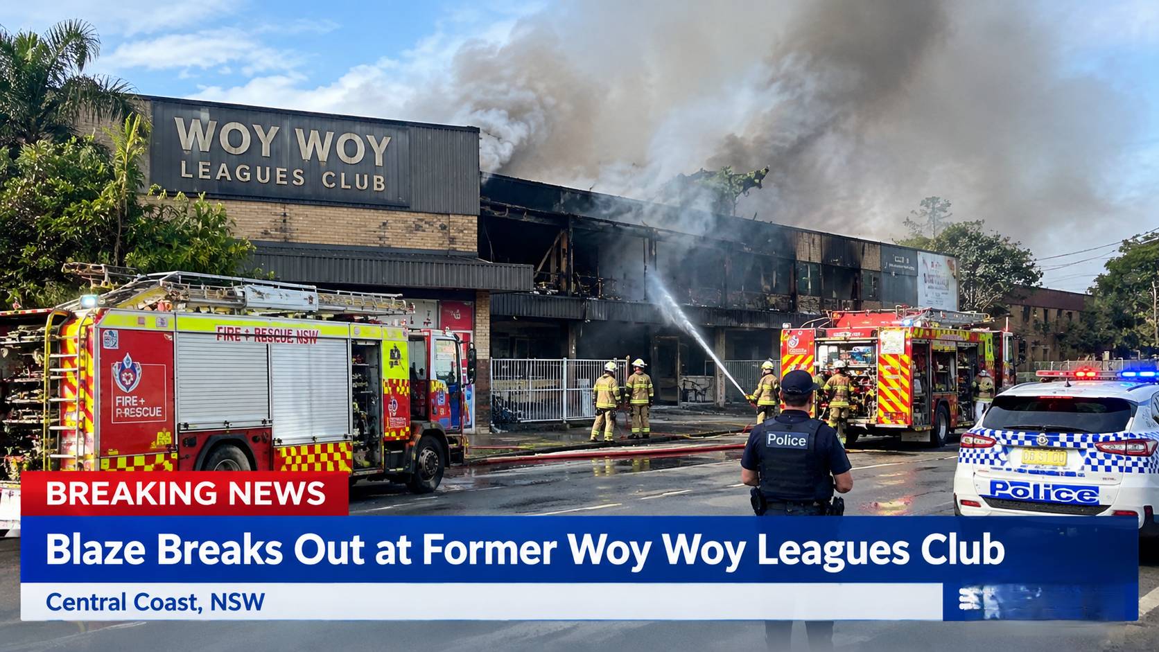 Blaze Breaks Out at Former Woy Woy Leagues Club