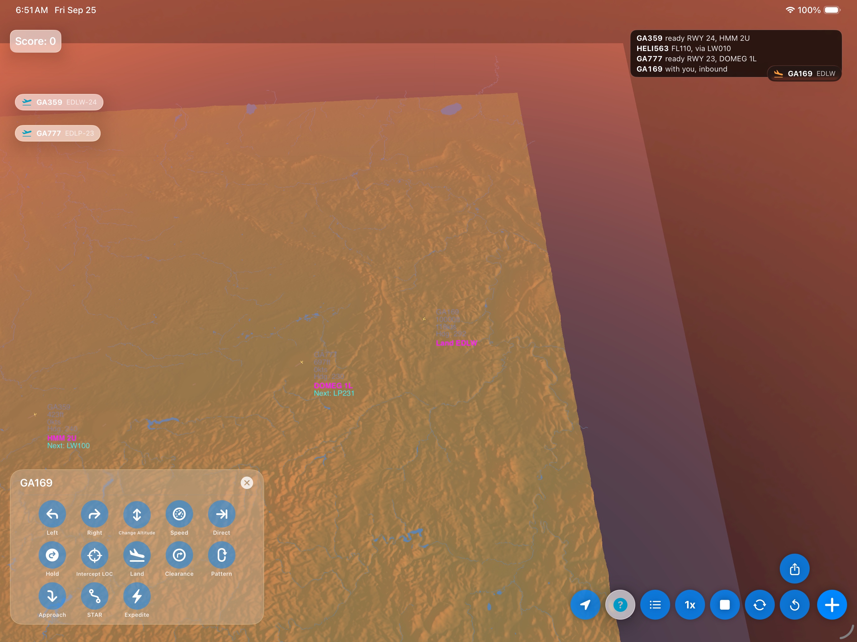 3D view of the Sauerland terrain around the field