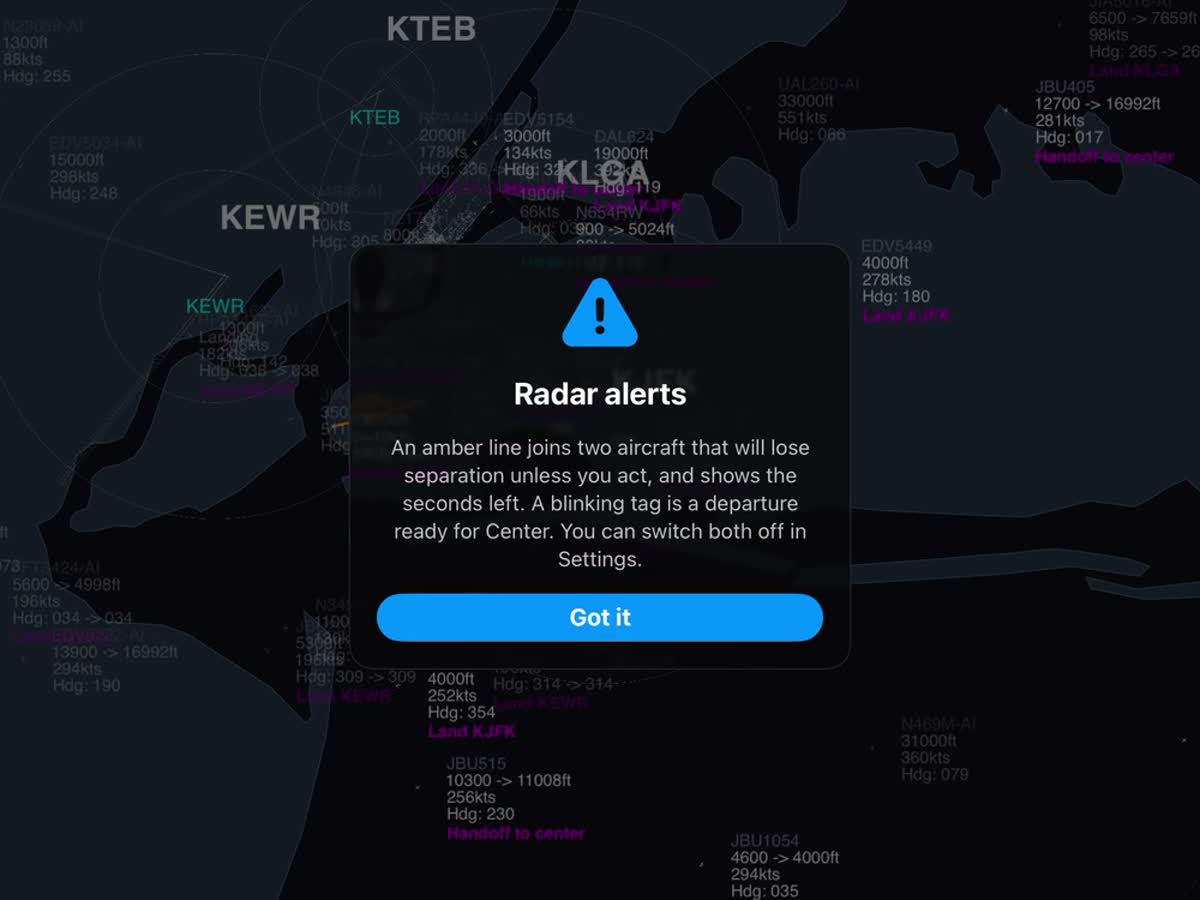 The first time an alert appears, one card explains both cues. It shows once.