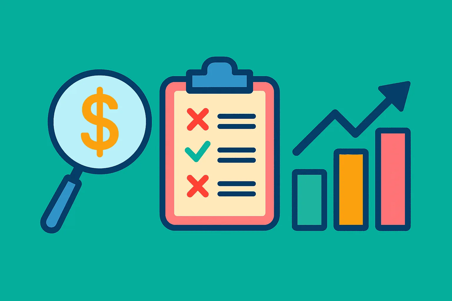 Data analysis charts illustration