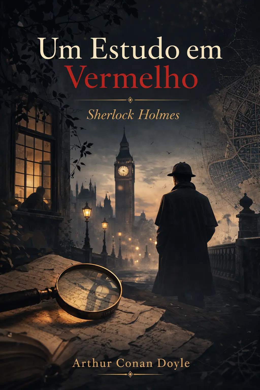 Capa do livro Sherlock Holmes: Um Estudo em Vermelho