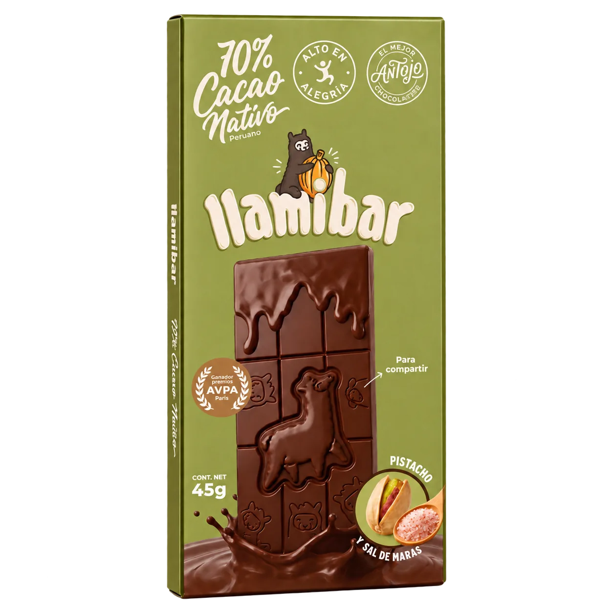 Llamibar 70% cacao · Pistacho