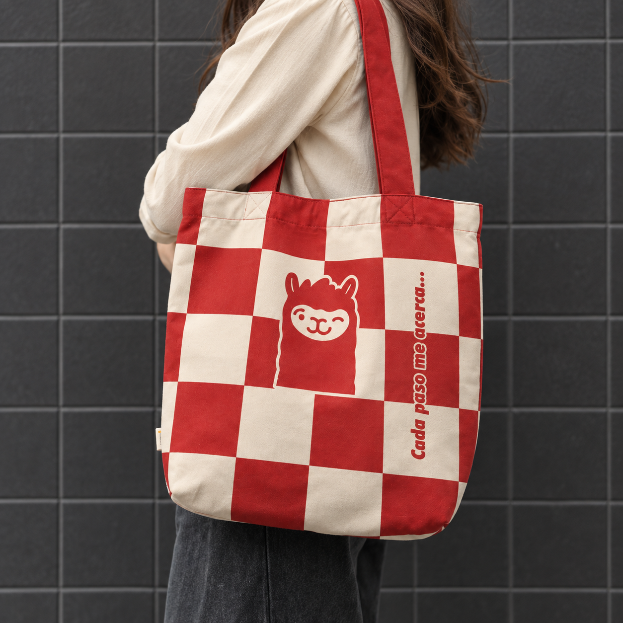 Cartera Chata Cuadros Vino