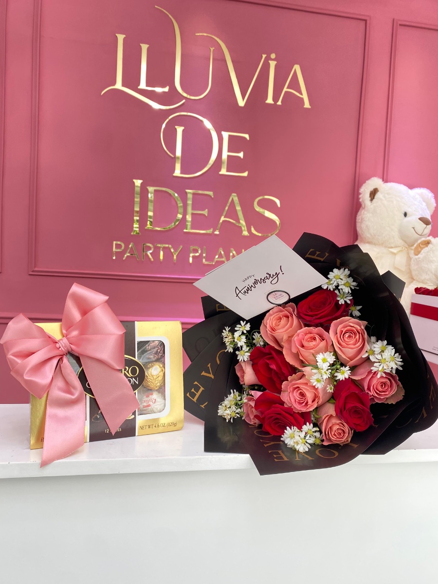 Ramo y Chocolates Ferrero Rocher — Lluvia de Ideas Party