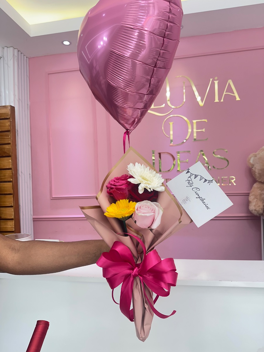 Mini Ramo y Globo — Lluvia de Ideas Party