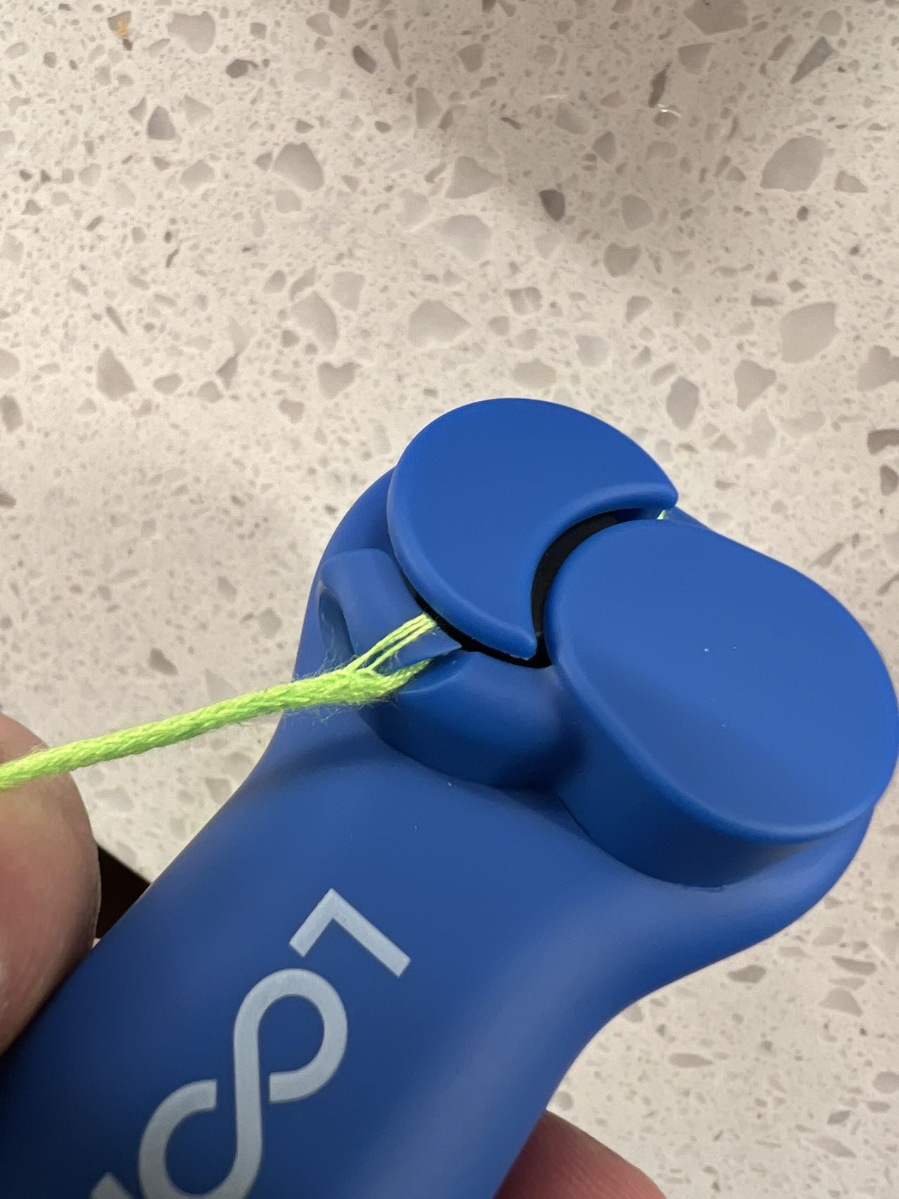 Plastic string inlet showing friction damage