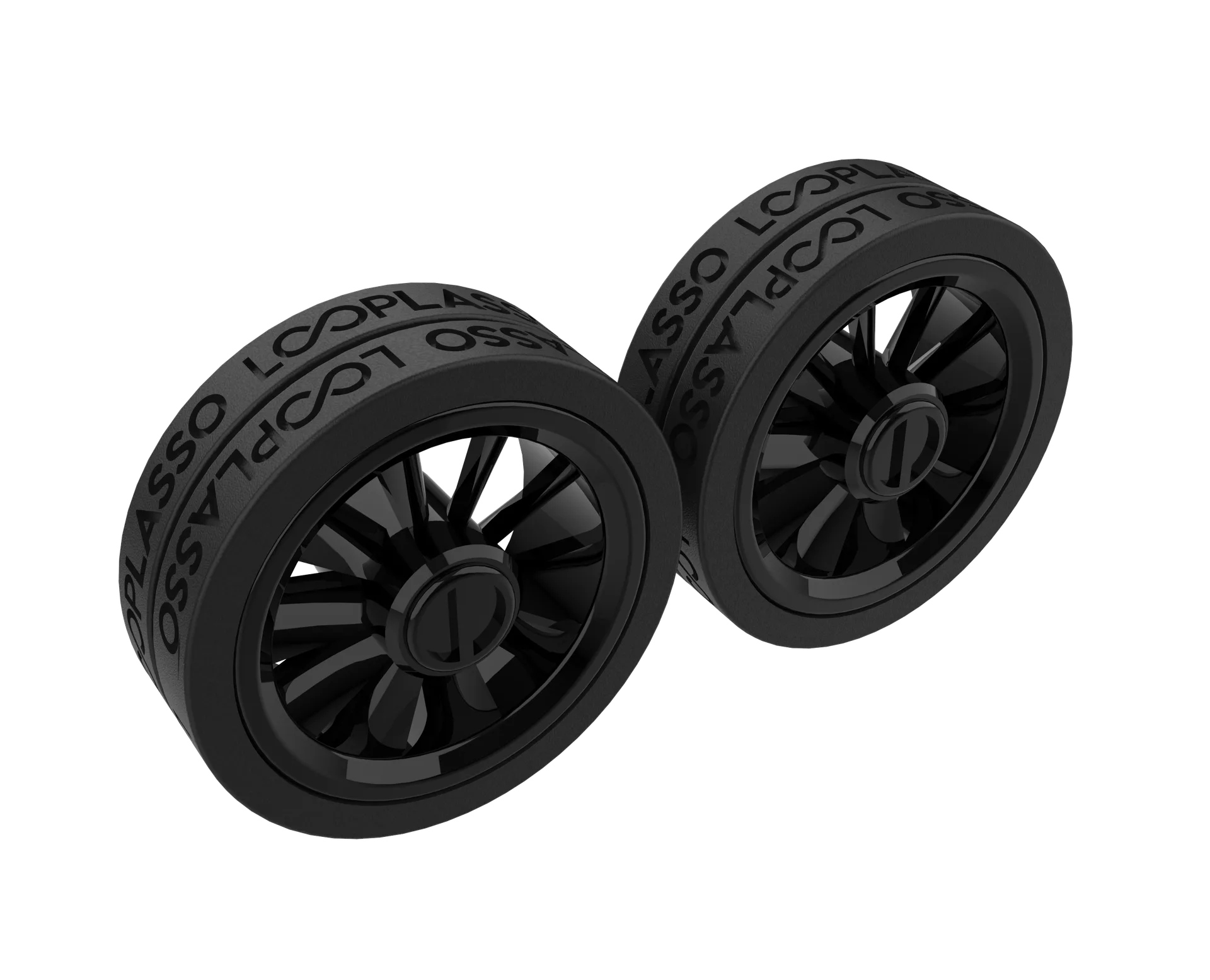 Double-shot injection molded component with logo and textured surface