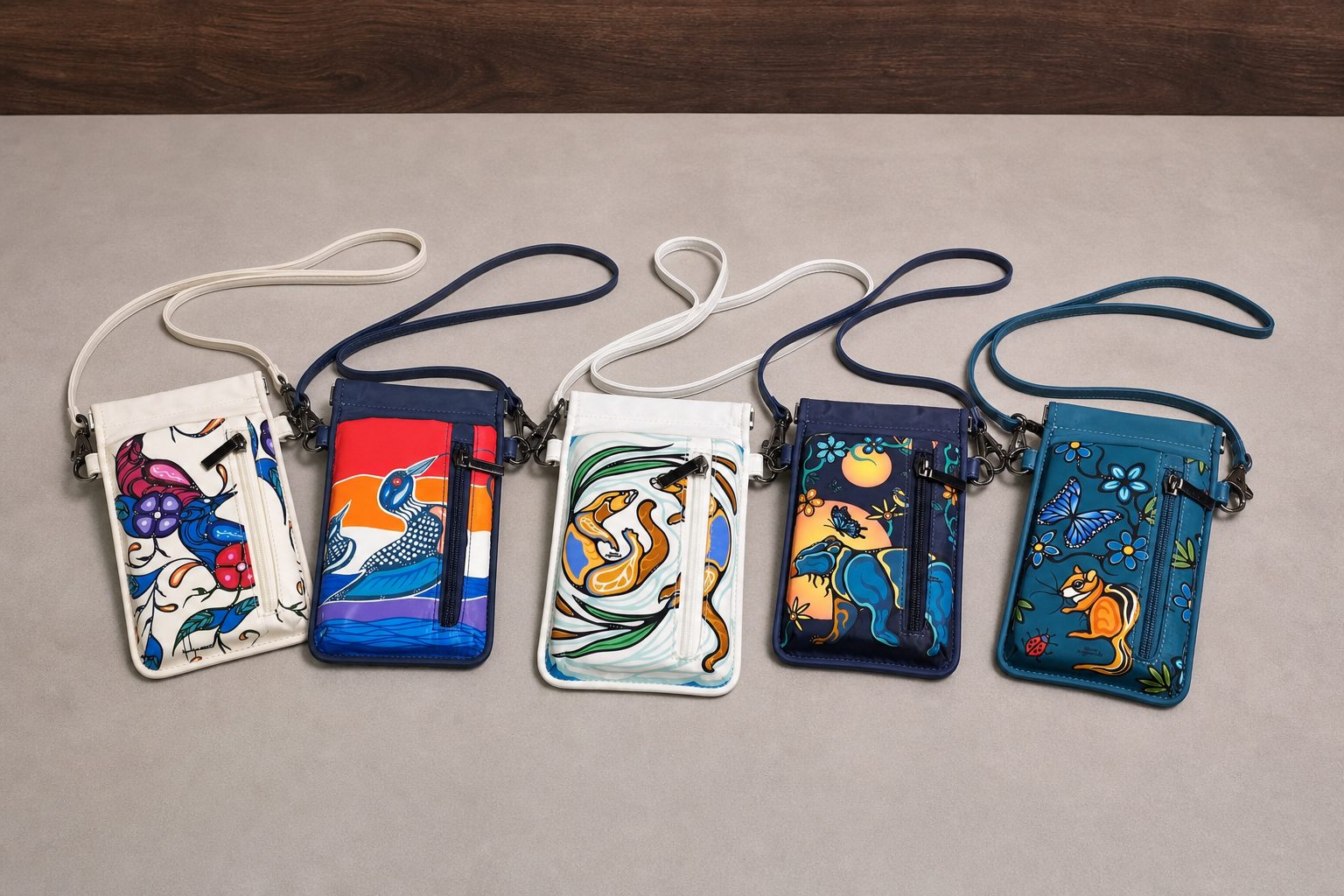 Five different card holder designs