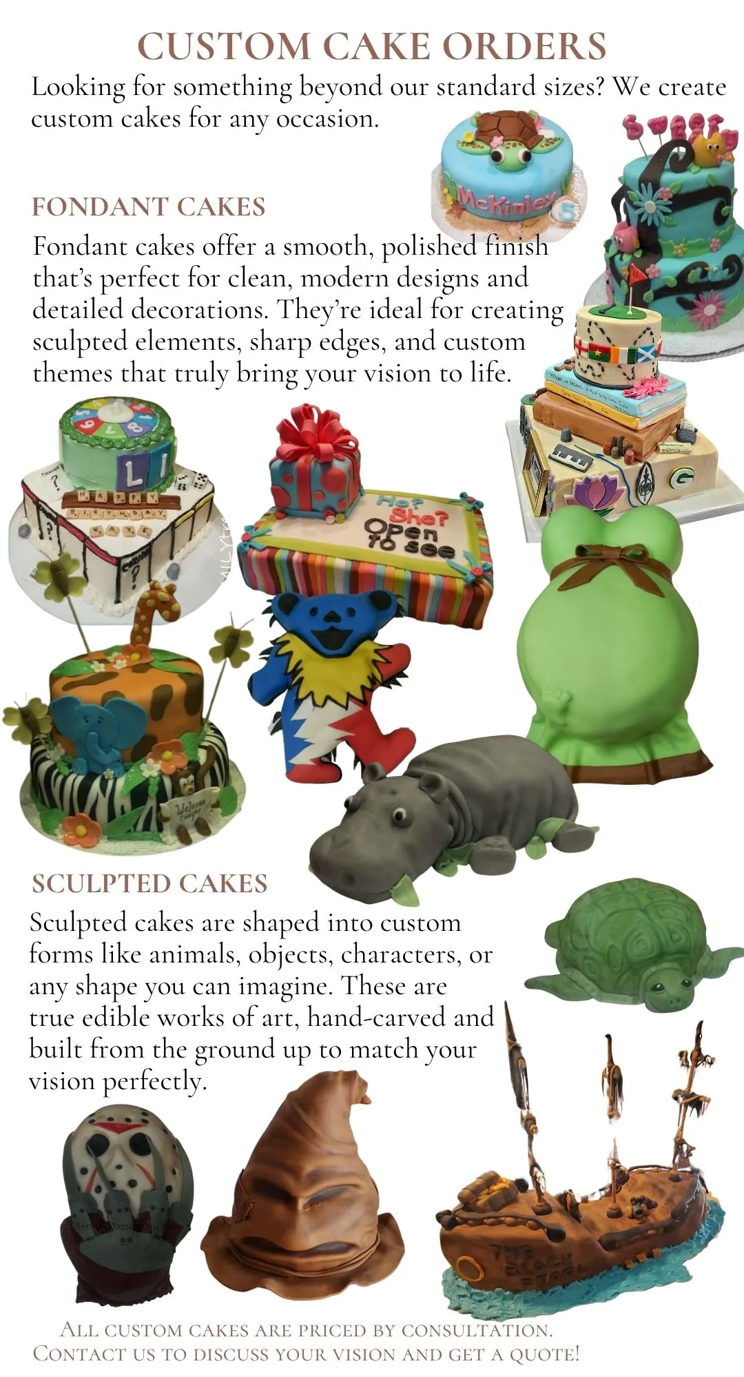 Custom sculpted and fondant cake ideas