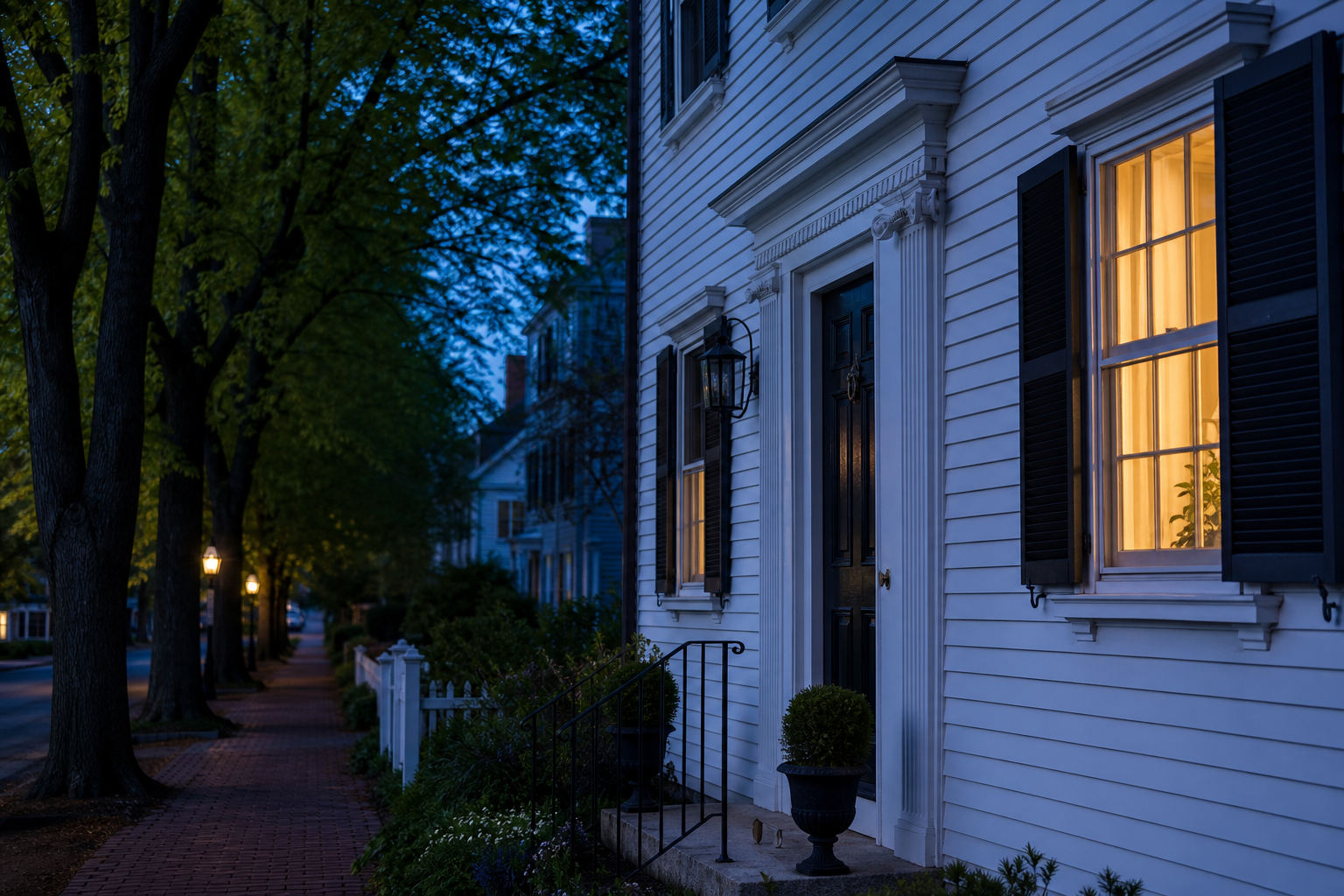 Blue hour, one window lit Blue hour, one window lit