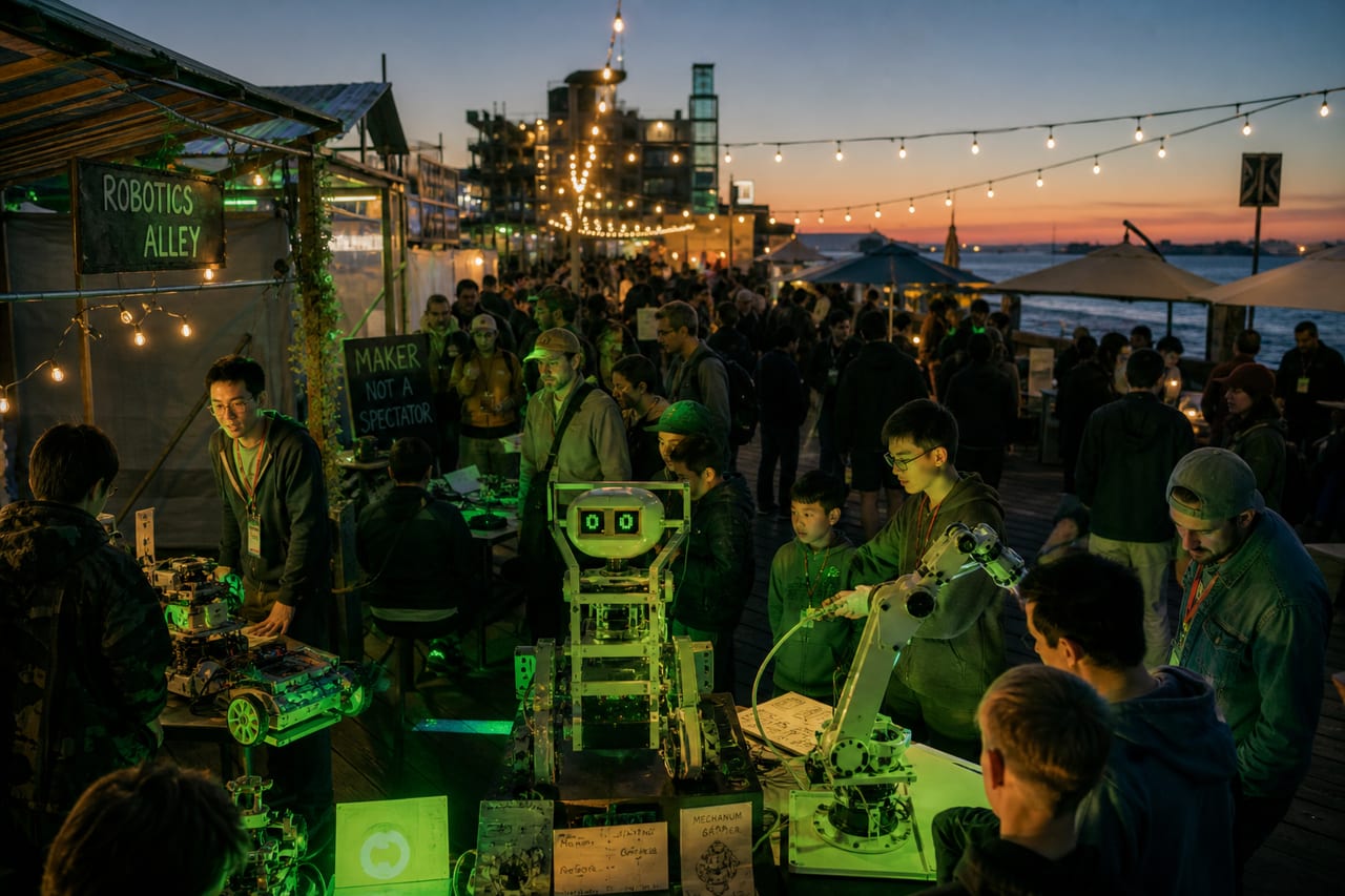 Robotics alley Β· dusk demos Robotics alley Β· dusk demos