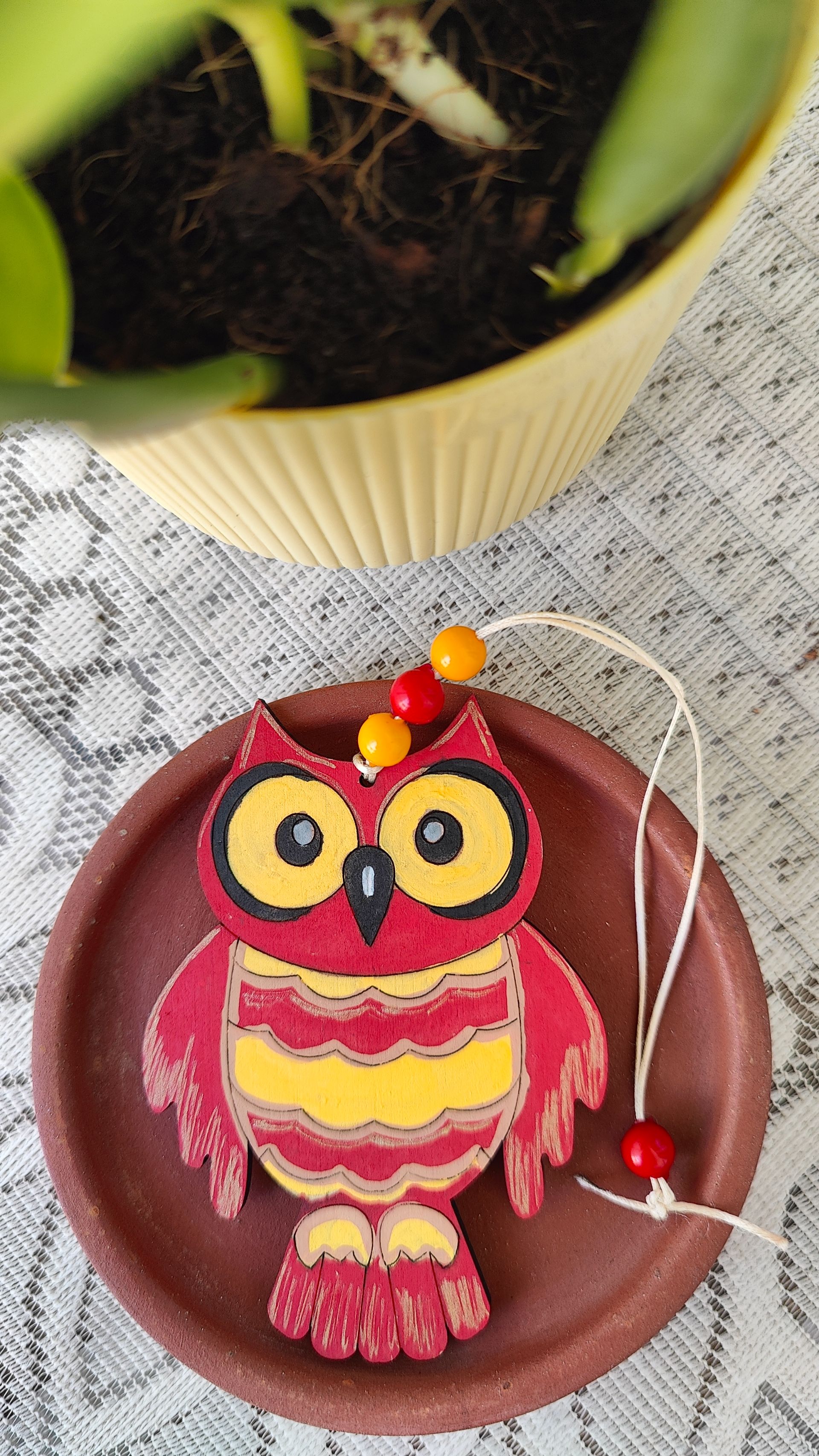 Owl Bag Tag - Crimson Red