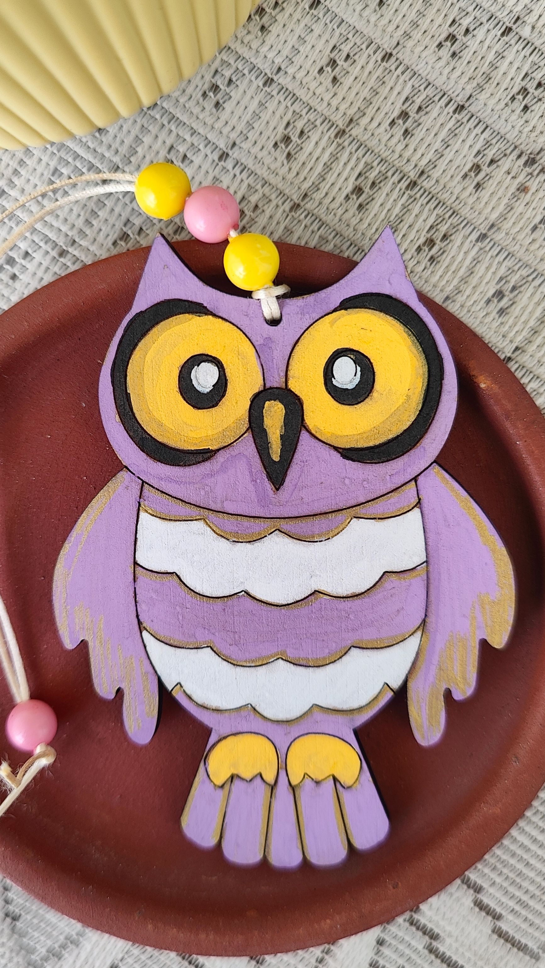 Owl Bag Tag - Lavender Bloom
