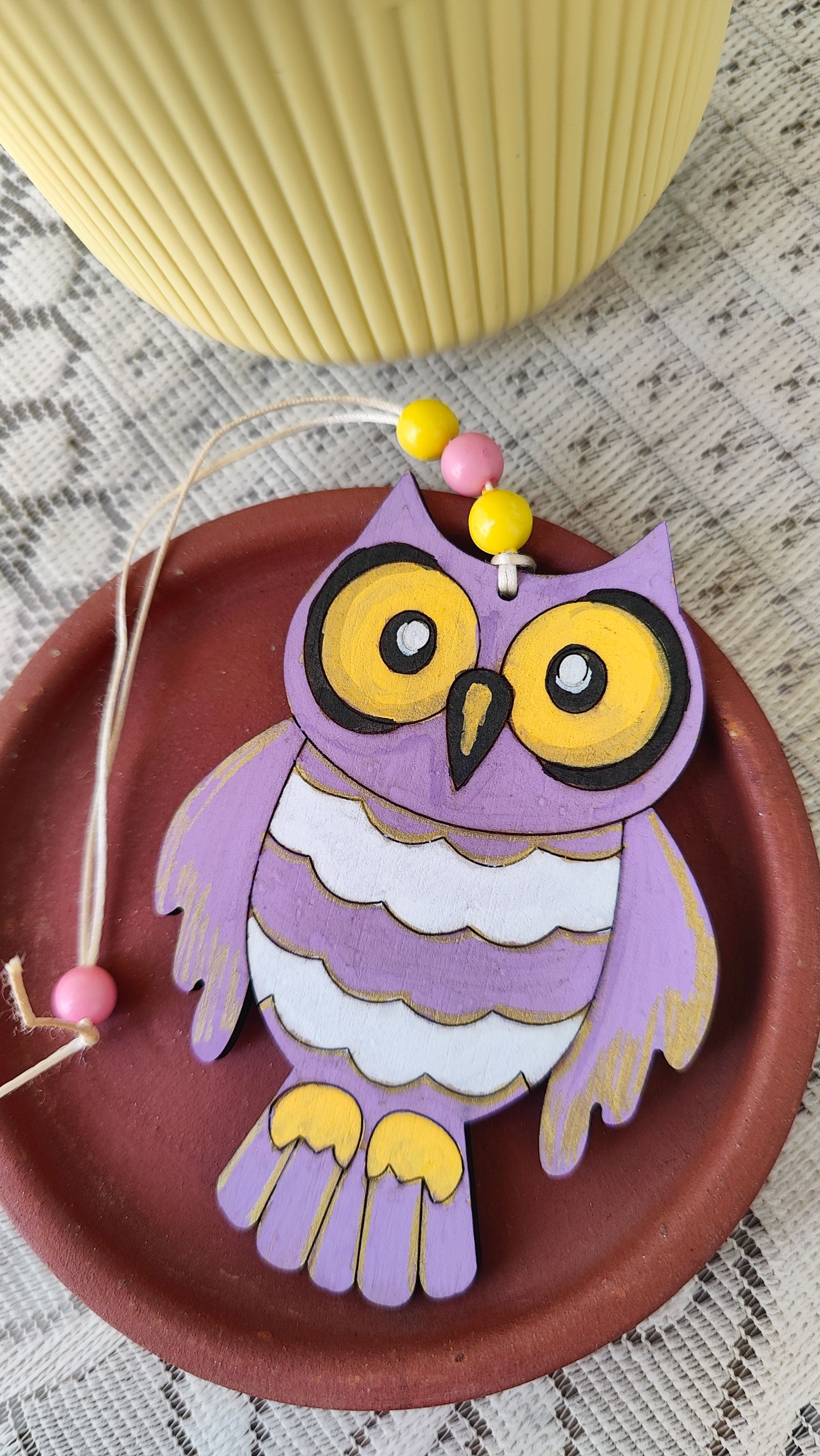 Owl Bag Tag - Lavender Bloom thumbnail 2