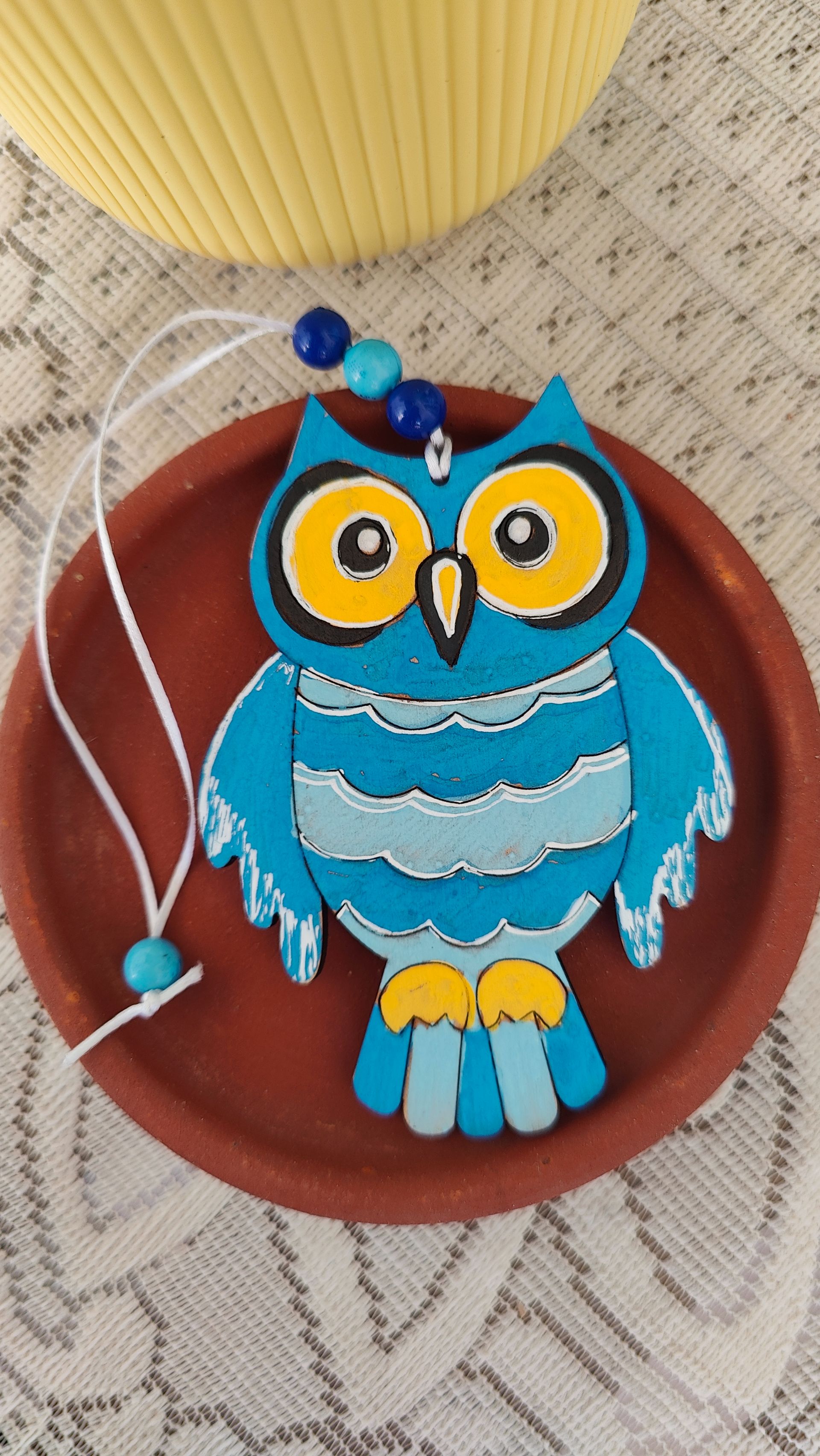 Owl Bag Tag - Sky Blue