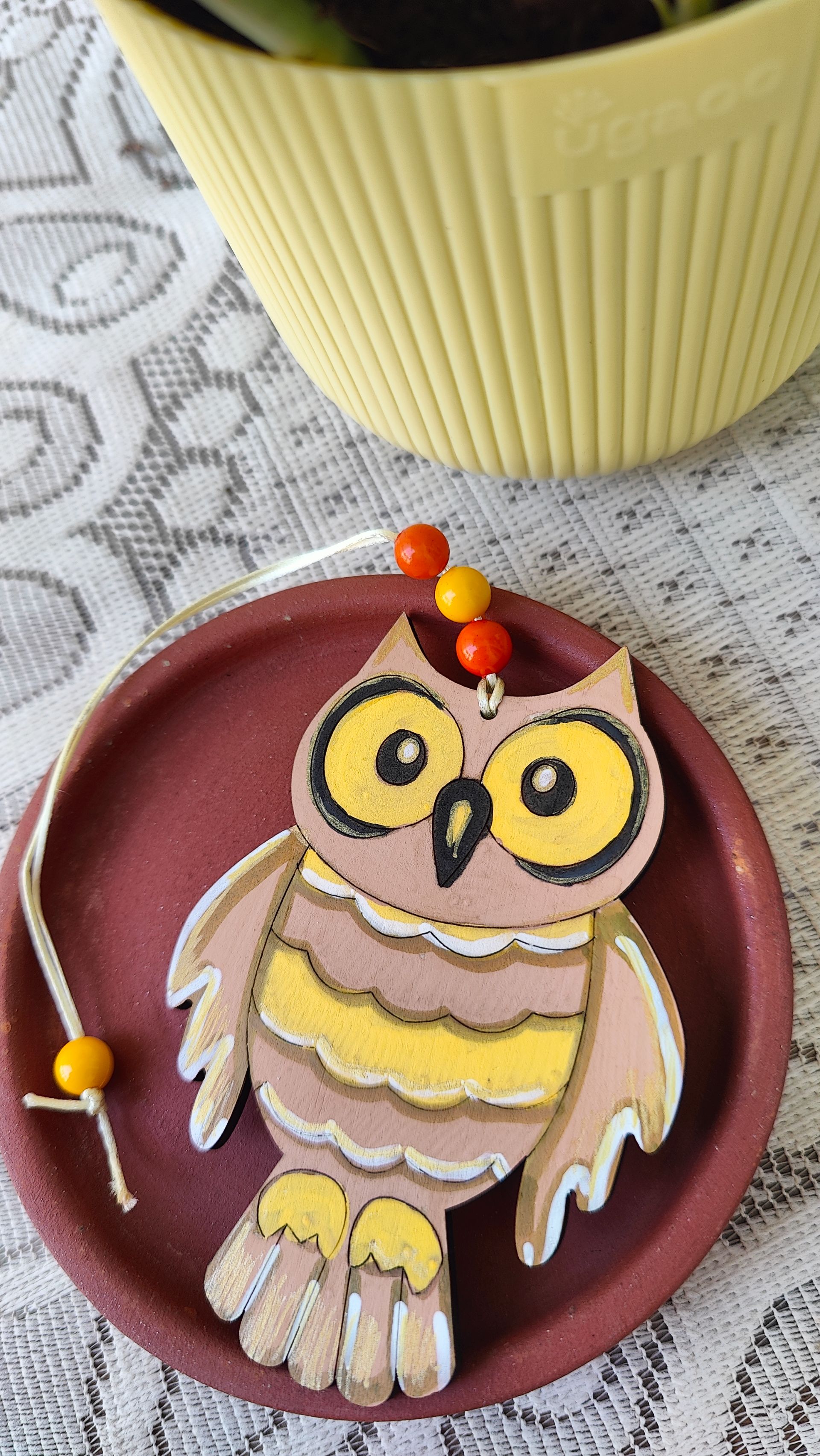 Owl Bag Tag - Dusty Rose