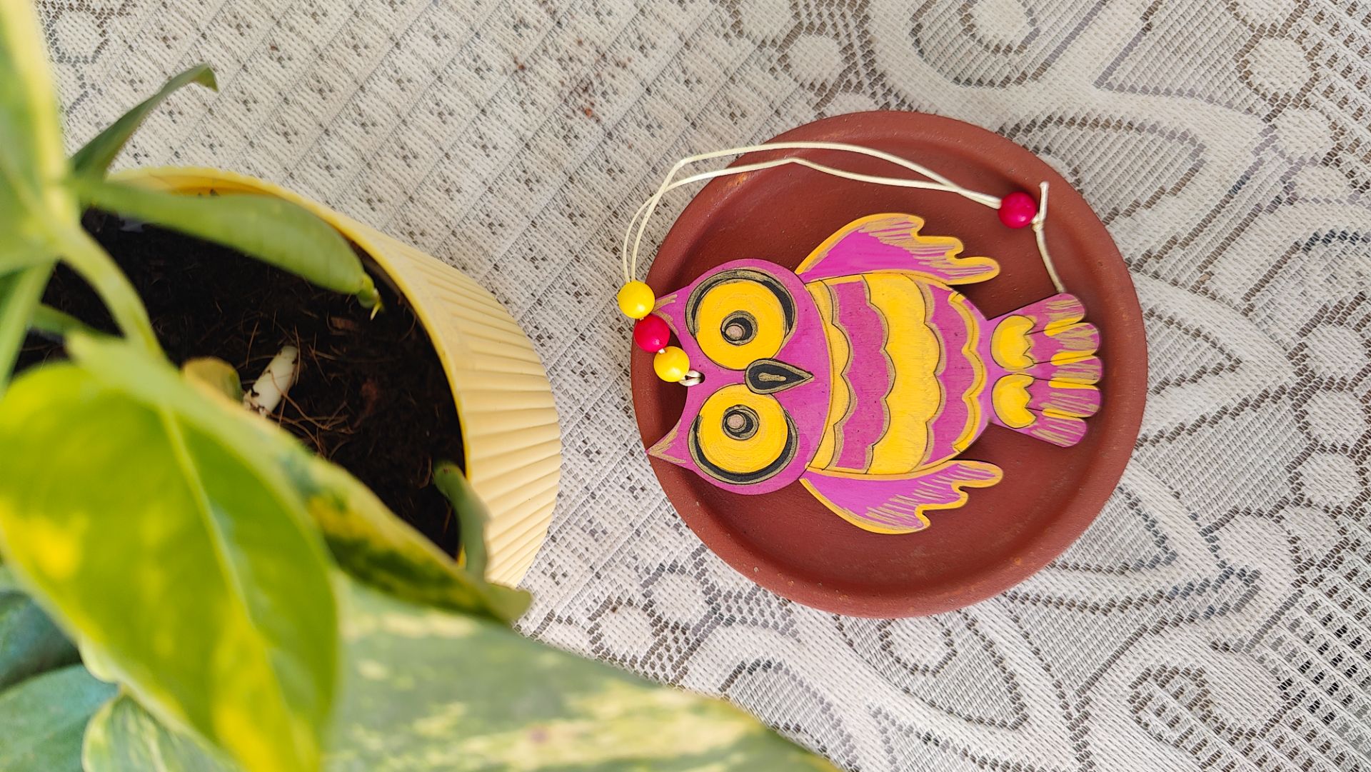 Owl Bag Tag - Berry bright  thumbnail 2