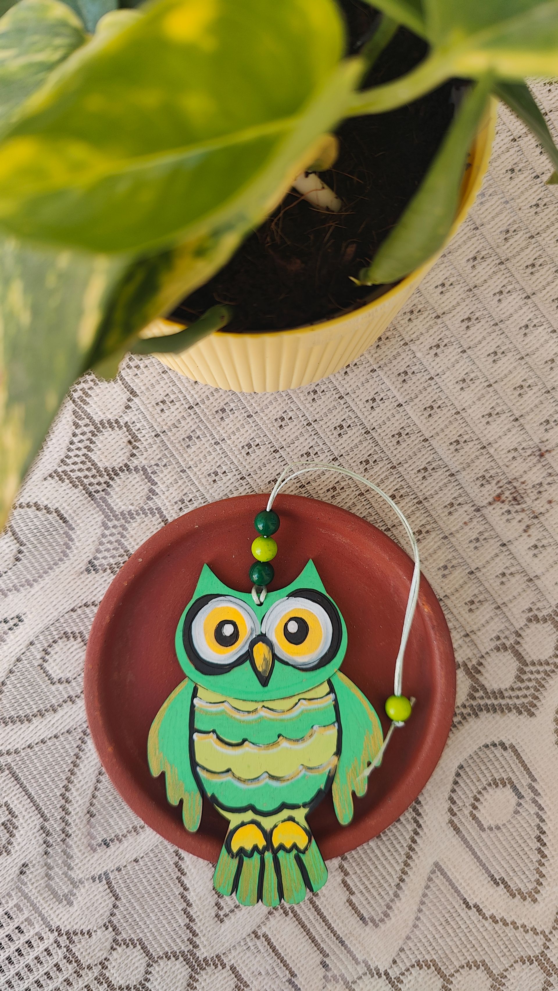 Owl Bag Tag - Forest Green thumbnail 2