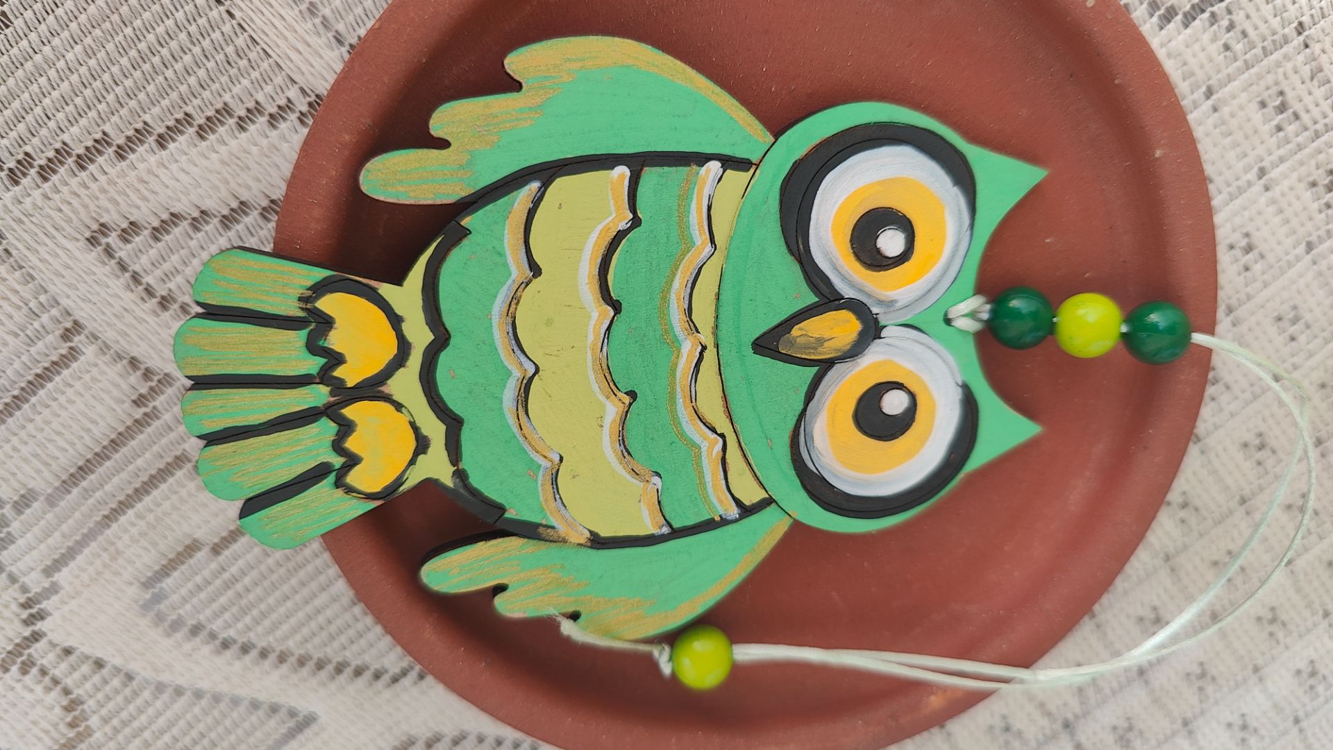 Owl Bag Tag - Forest Green thumbnail 3