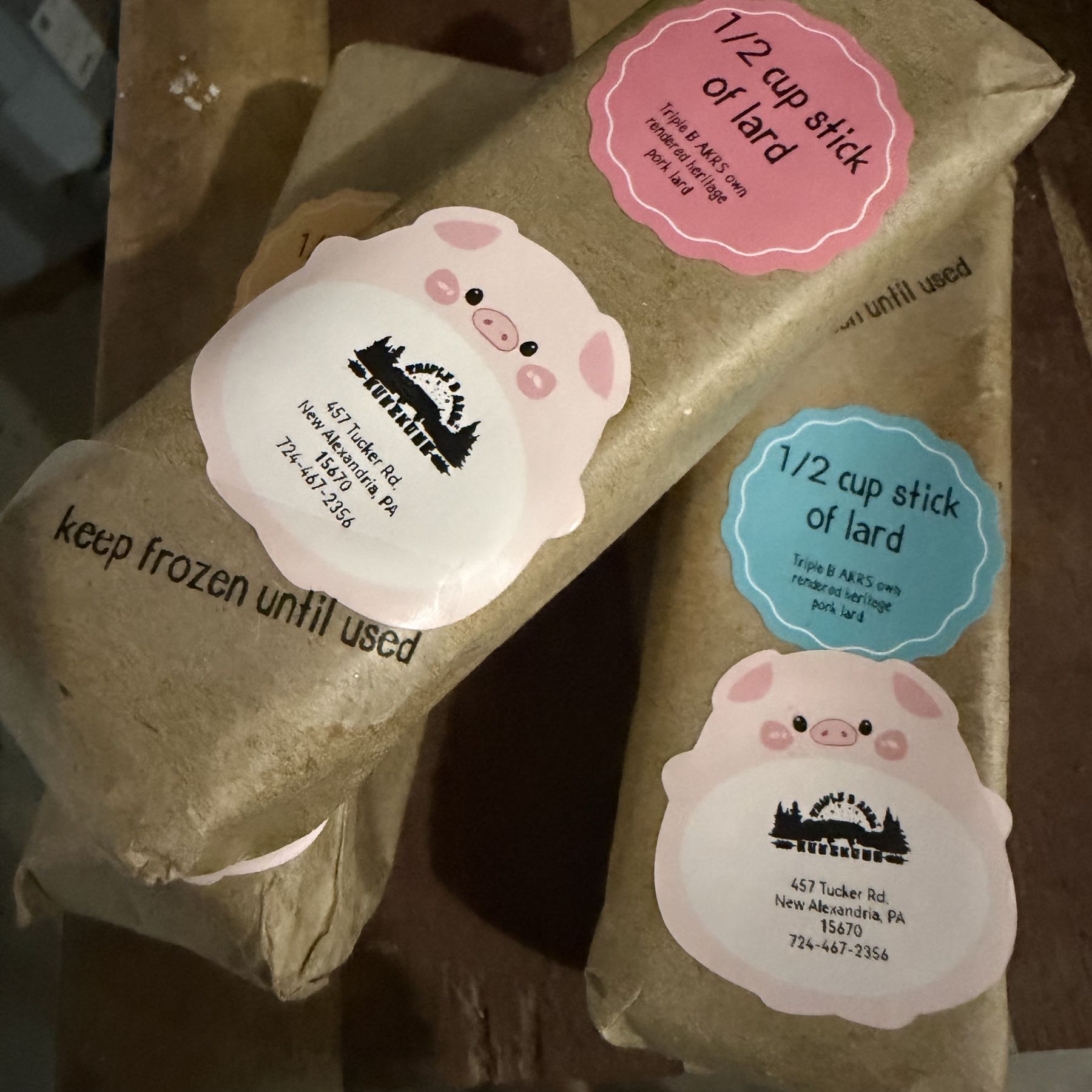 Rendered lard sticks