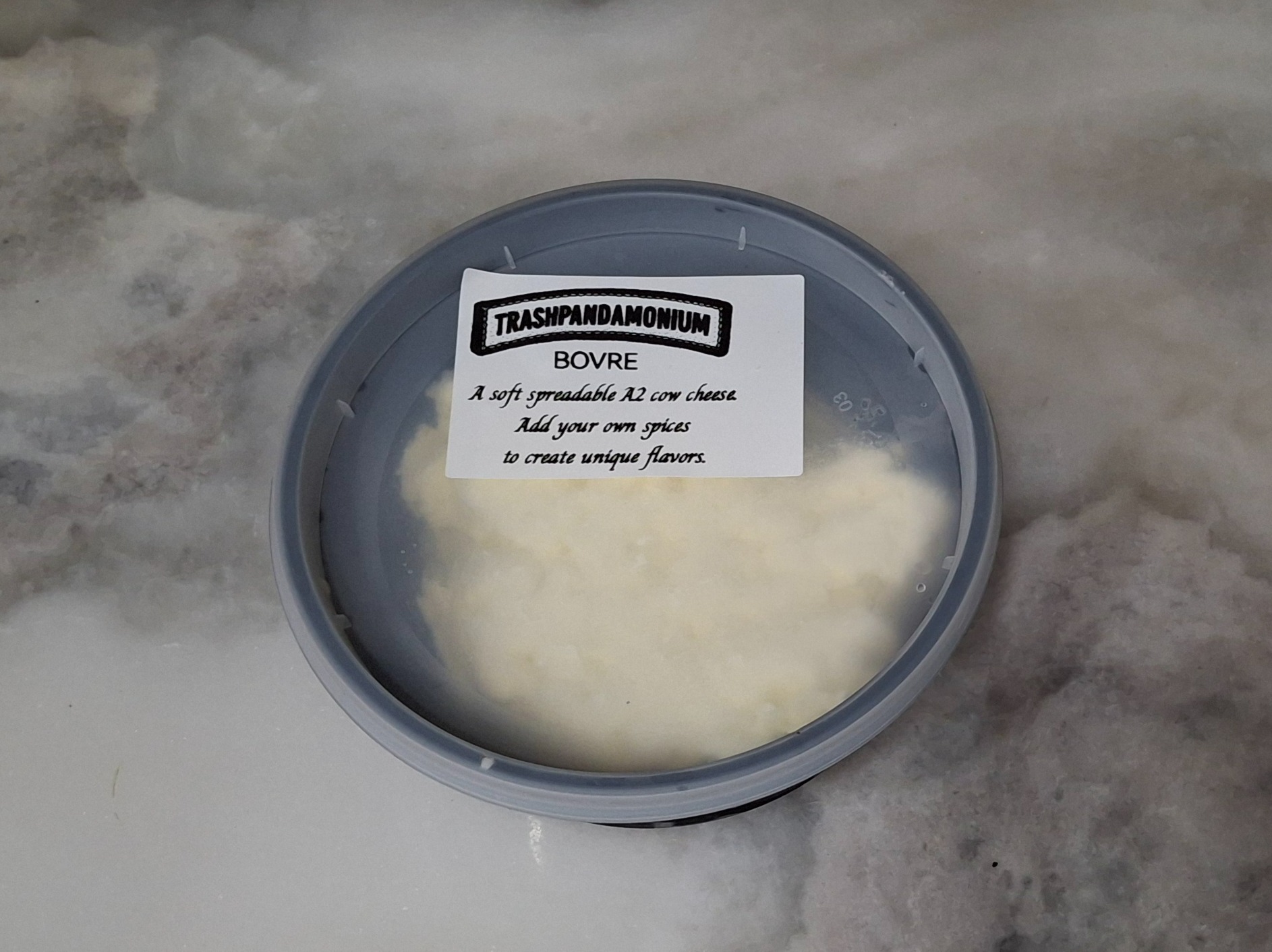Bovre ( soft cow cheese in the style of Chevre)