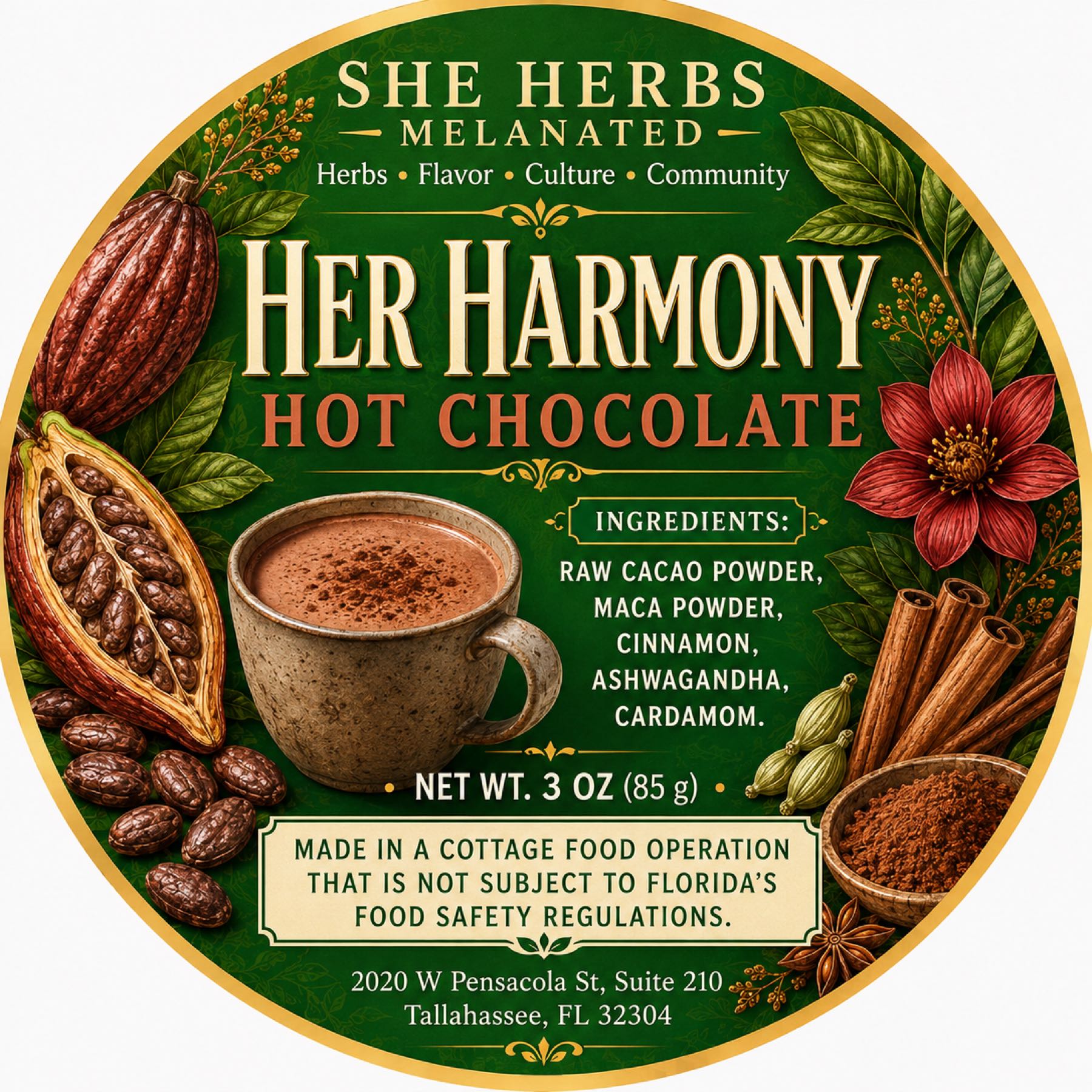 3 Ozs Her Harmony Hot Cocoa.