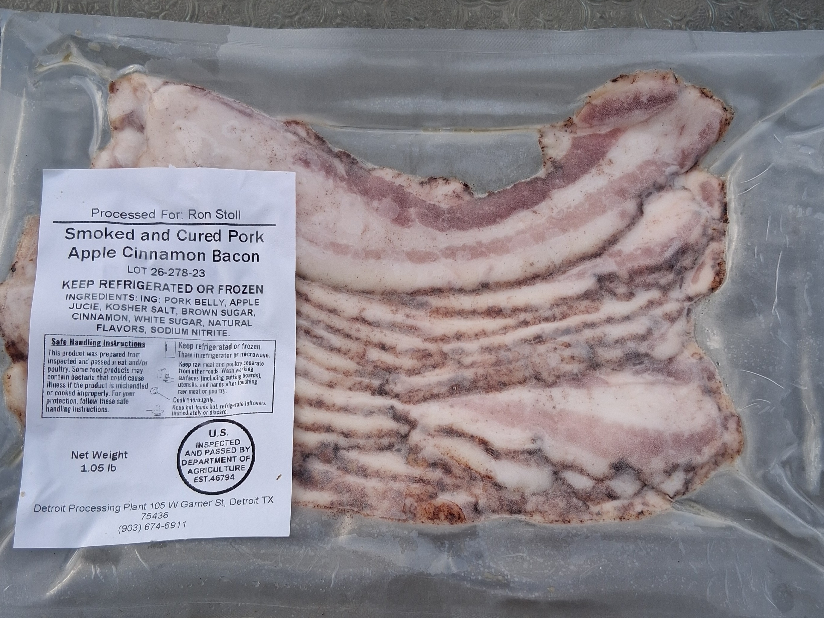 Smoked and Cured Apple Cinnamon Bacon