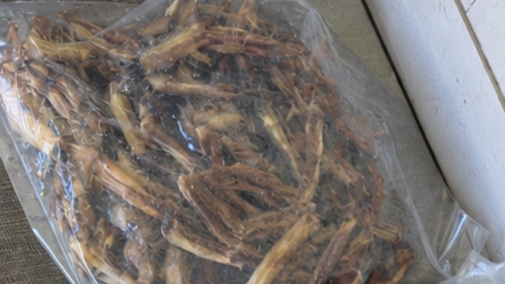 Dehydrated duck feet