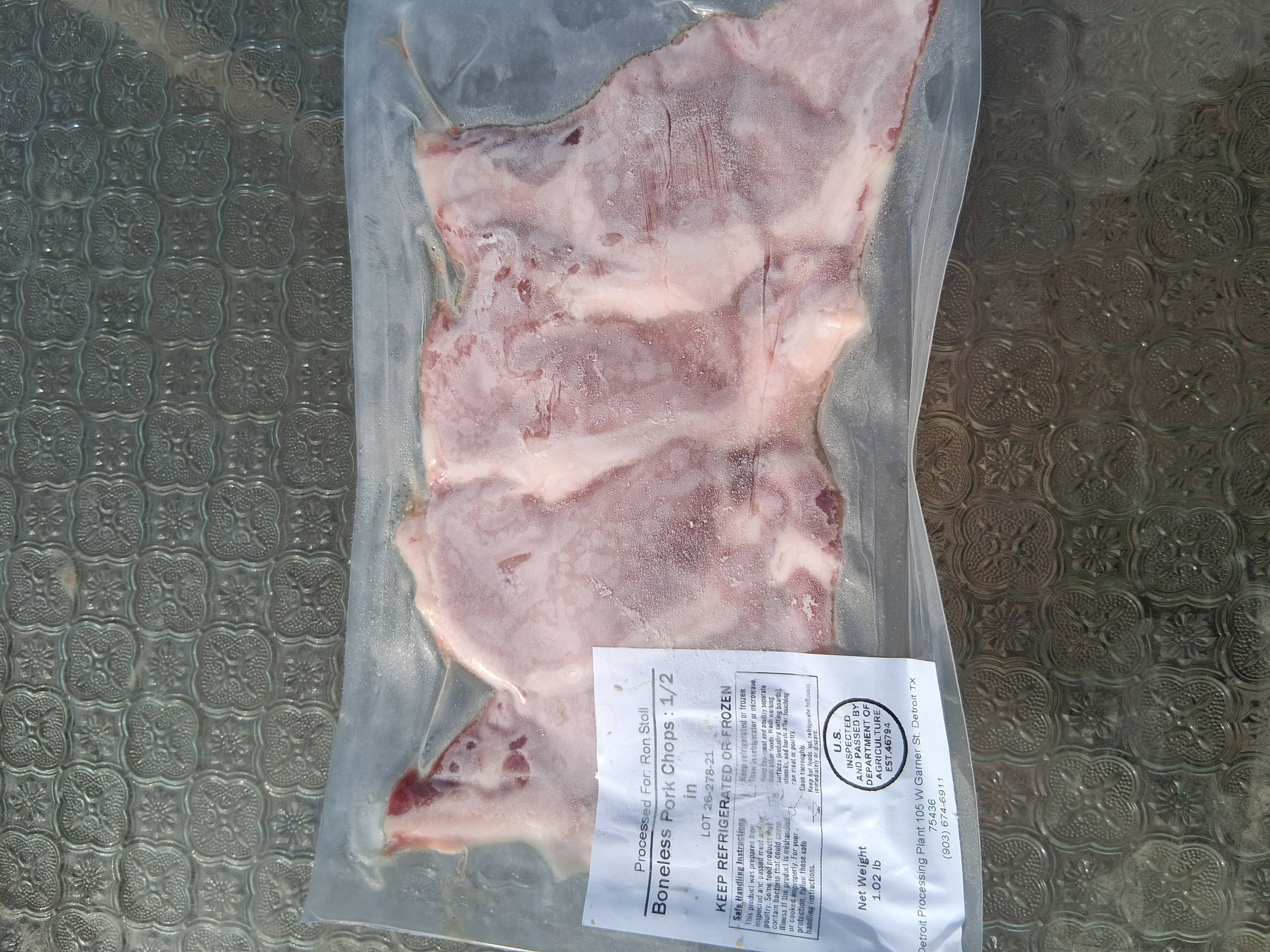 Boneless Thin Breakfast Pork Chop