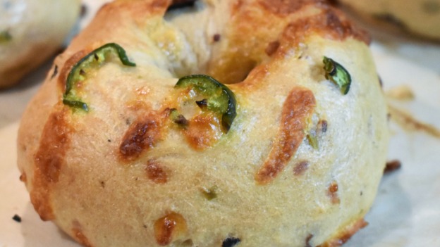Cheddar JalapeƱo Sourdough Bagels