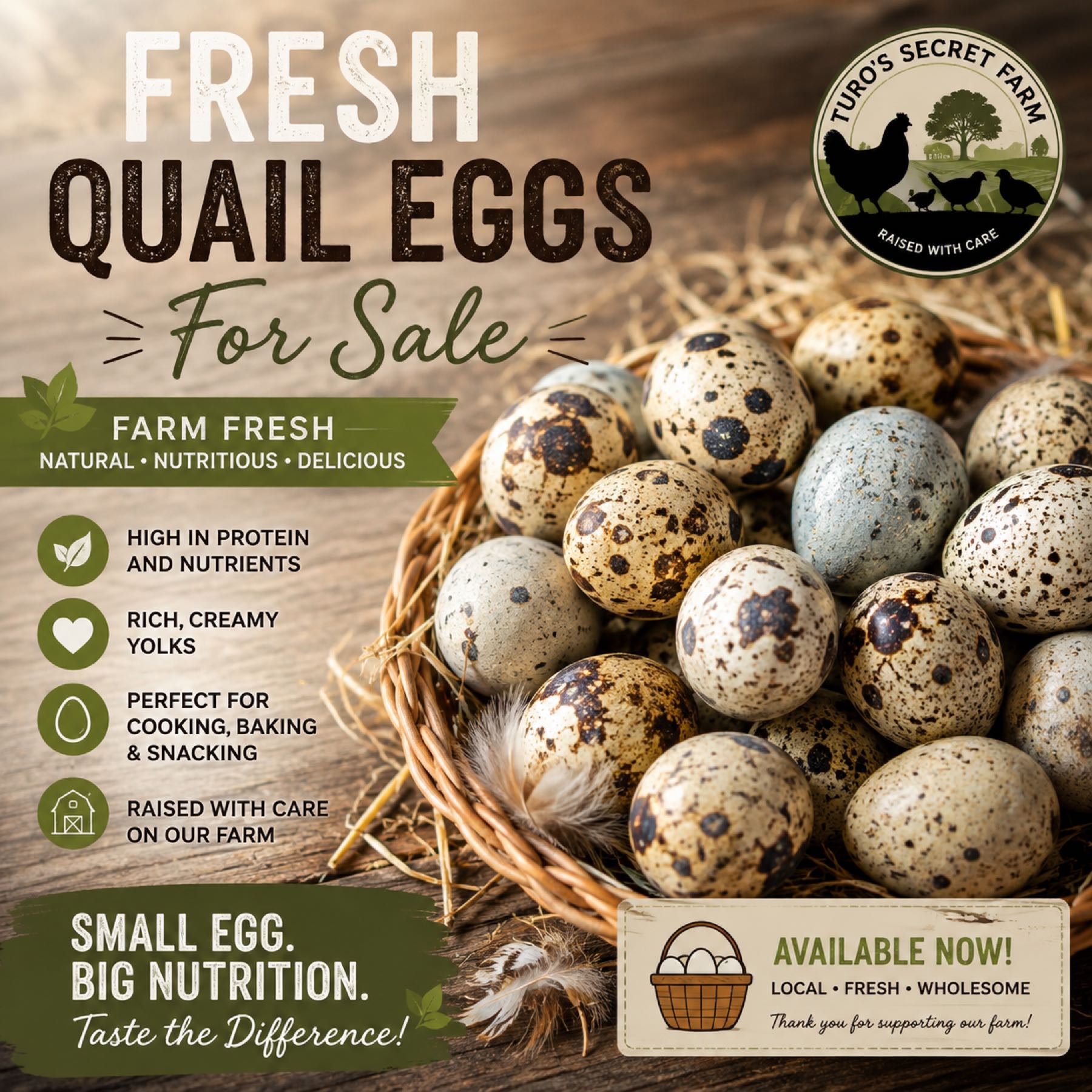 Thumbnail image 1 for 1 dozen un-washed Quail Eggs  
