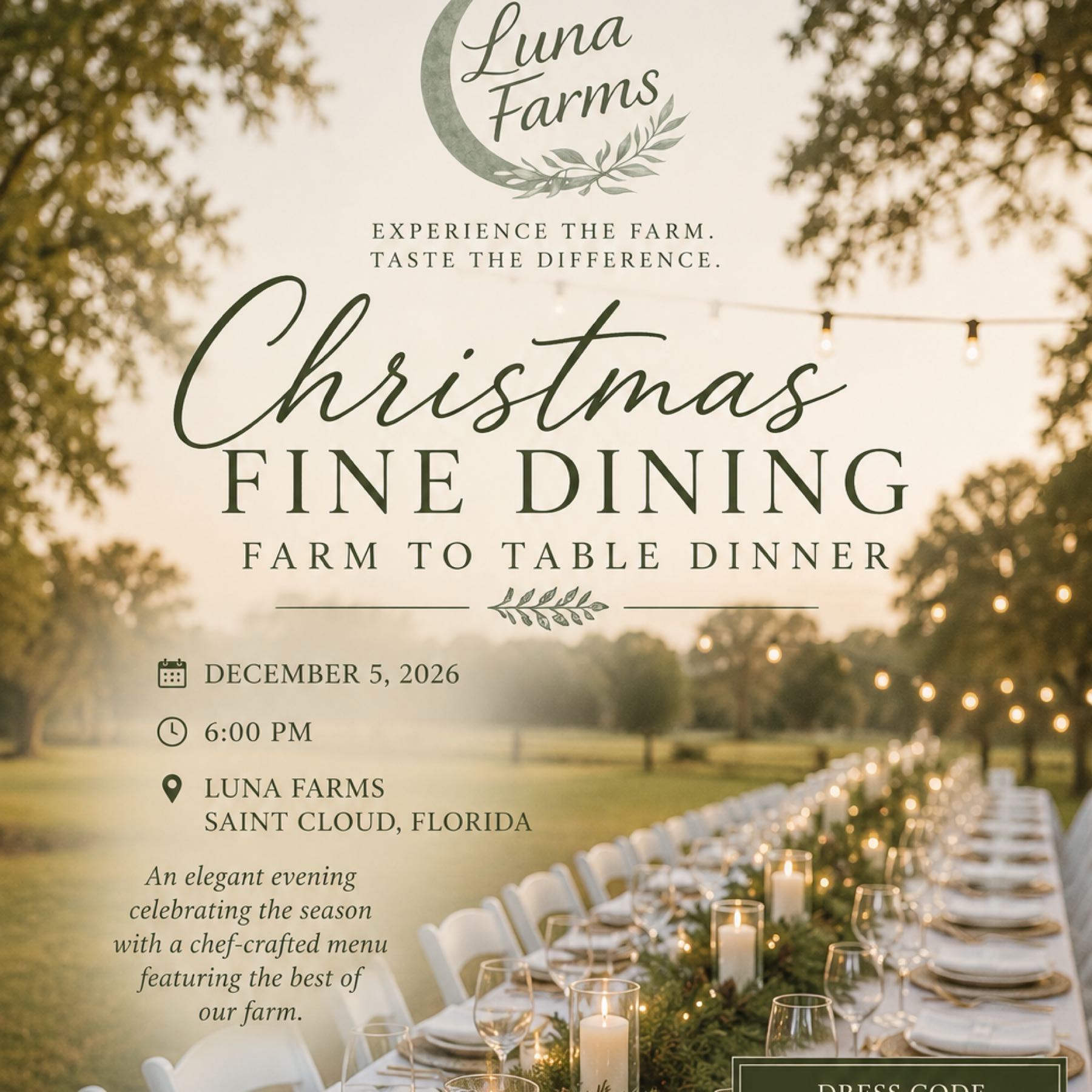 Farm-to-Table Christmas Fine Dining 