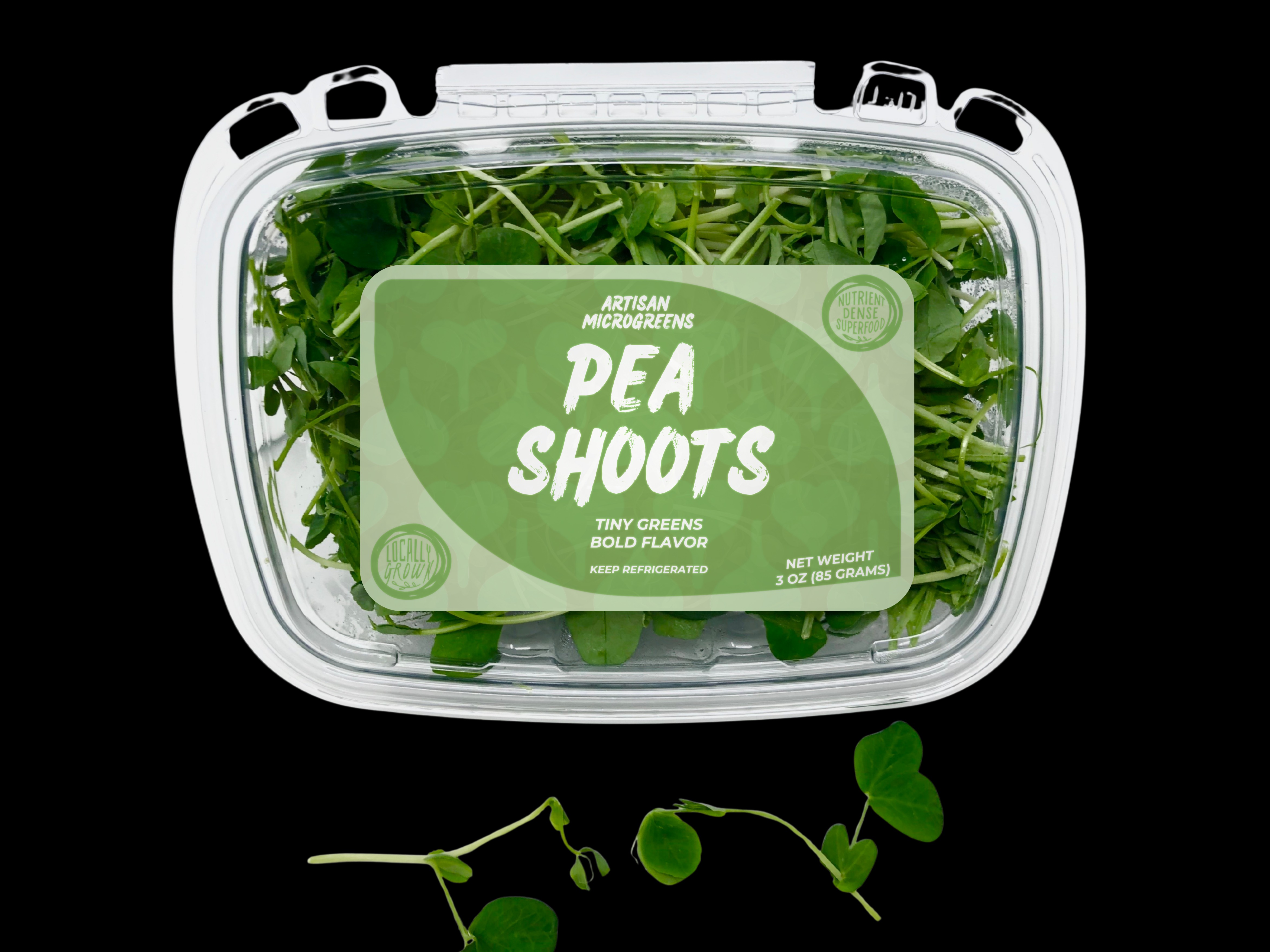 Thumbnail image 1 for Pea Shoot Microgreens 3 Oz