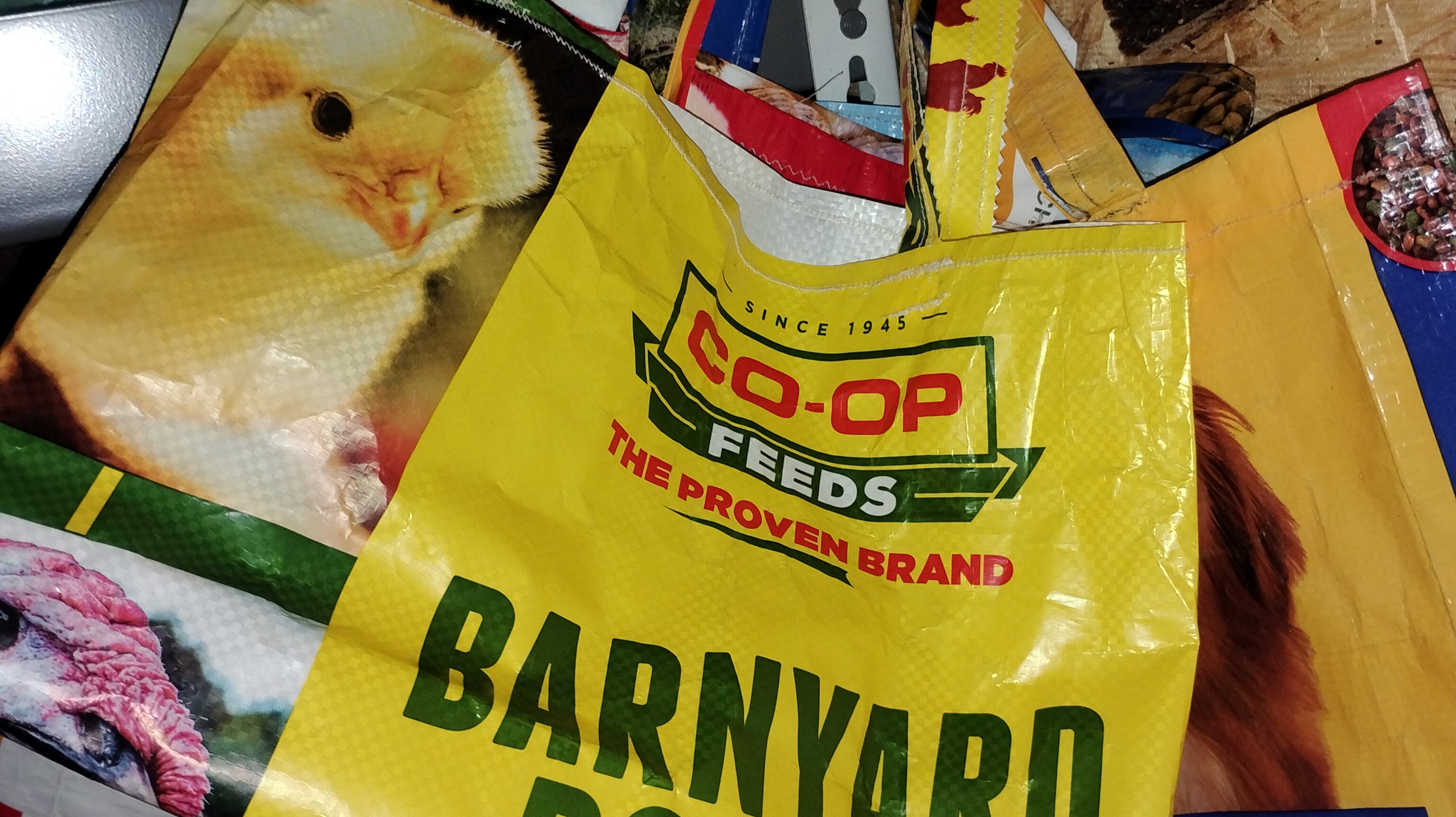 Tote bags made from recycled material