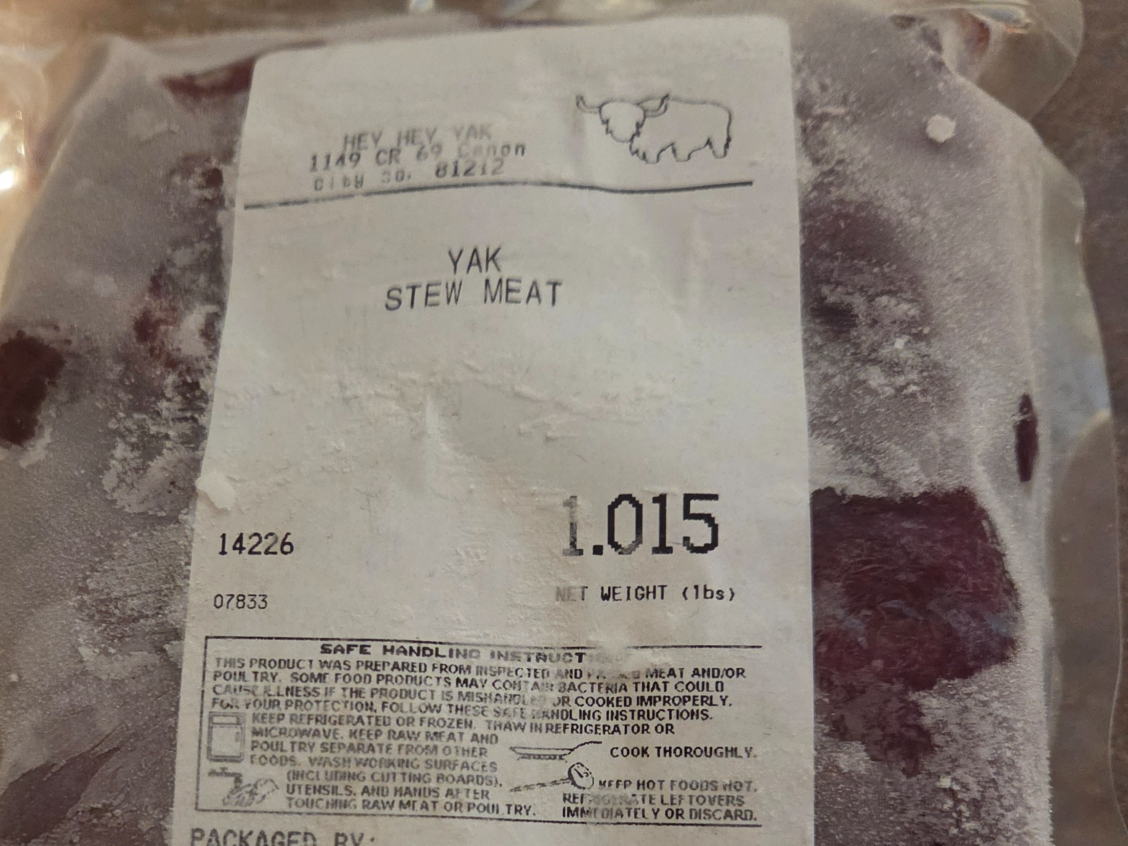 Thumbnail image 1 for Yak stew meat