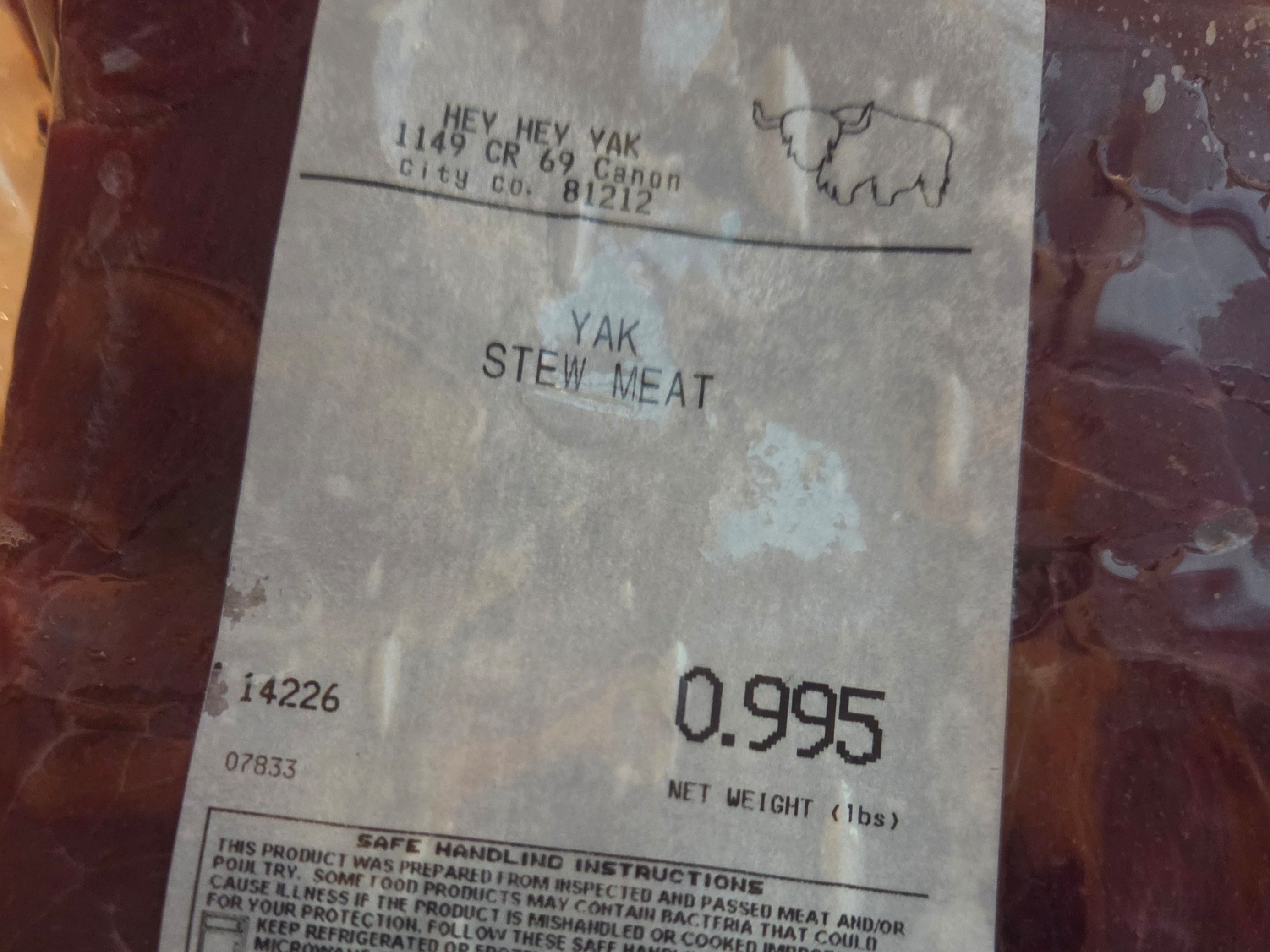 Yak Stew meat