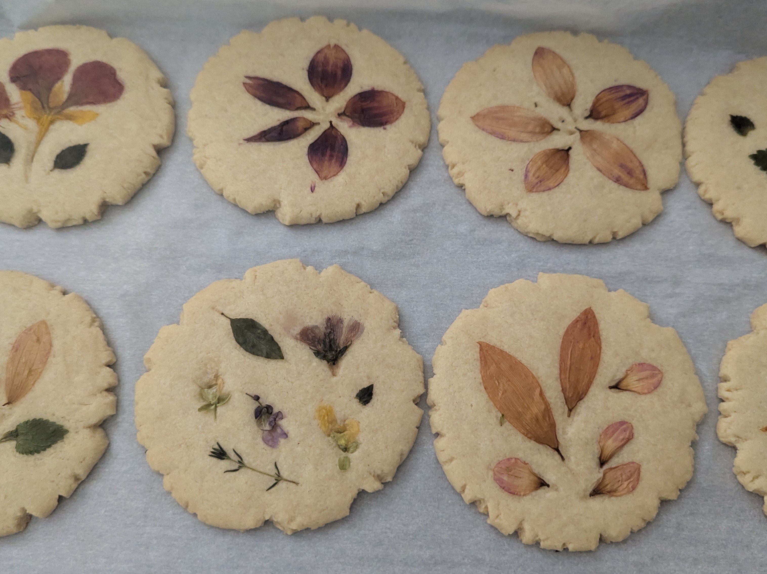 Pressed Flower Shortbread Cookies (12)