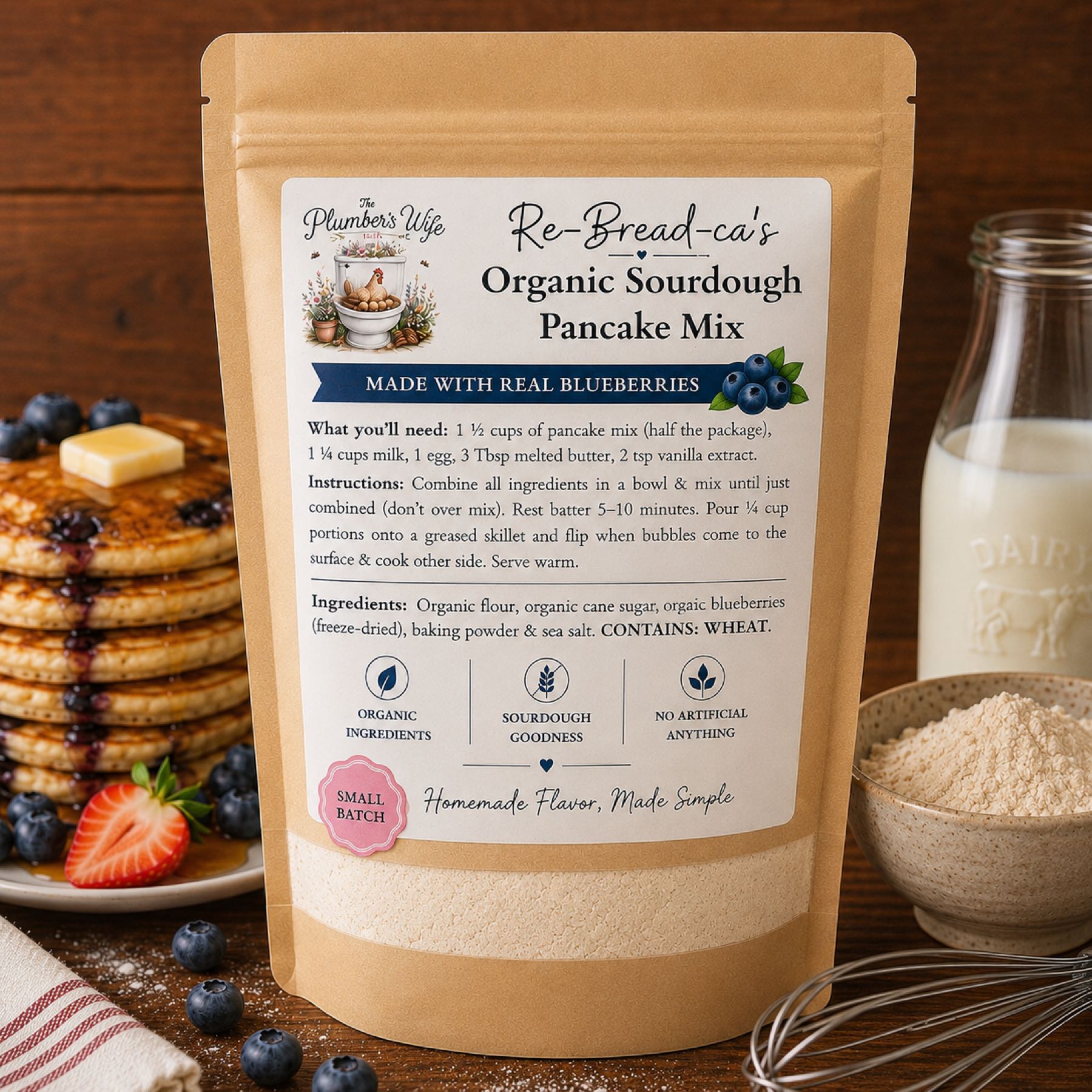 Thumbnail image 1 for Organic Blueberry Sourdough Pancake Mix