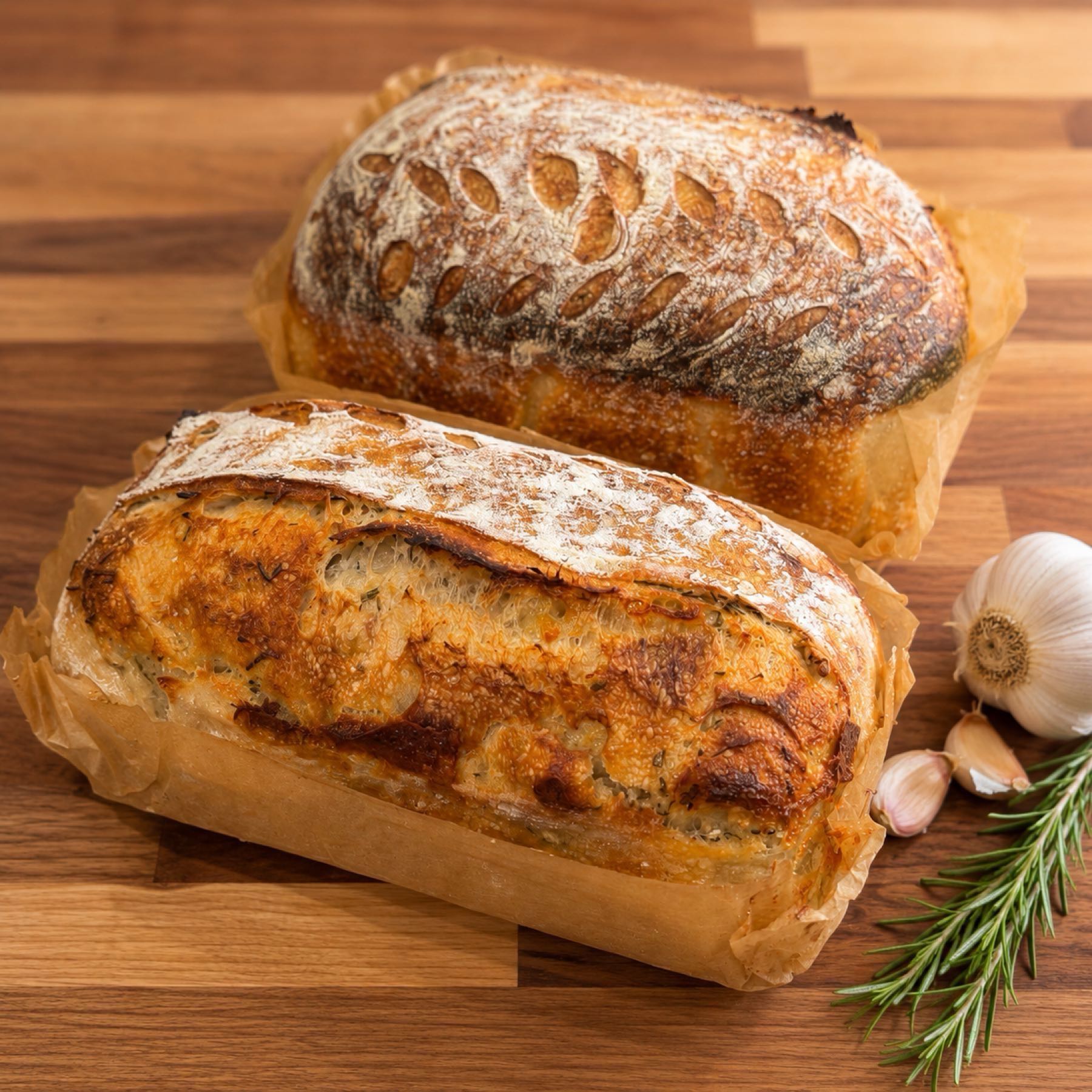 Garden Rosemary & Roasted Garlic Sourdough