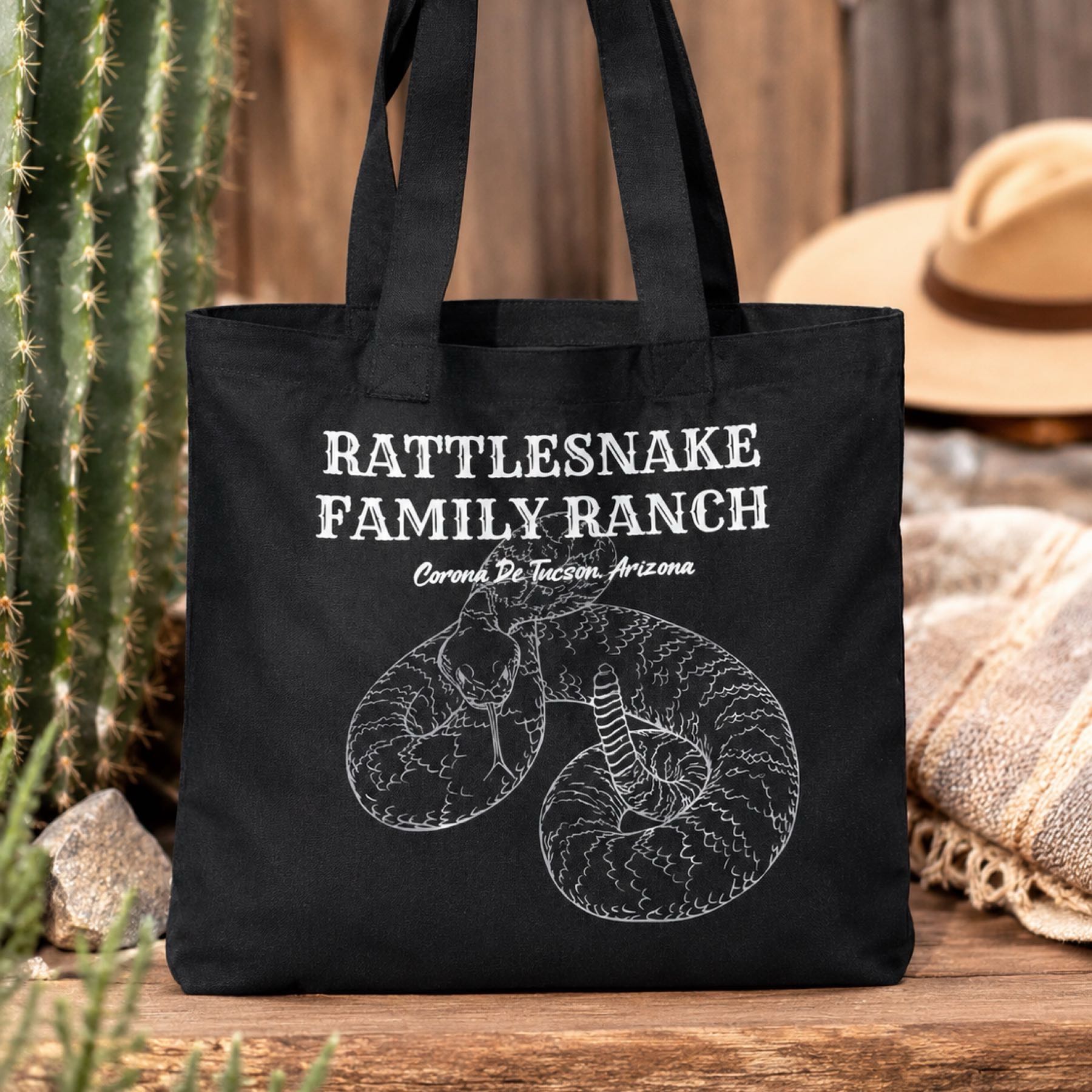Reusable Rattlesnake Family Ranch Shopping Tote
