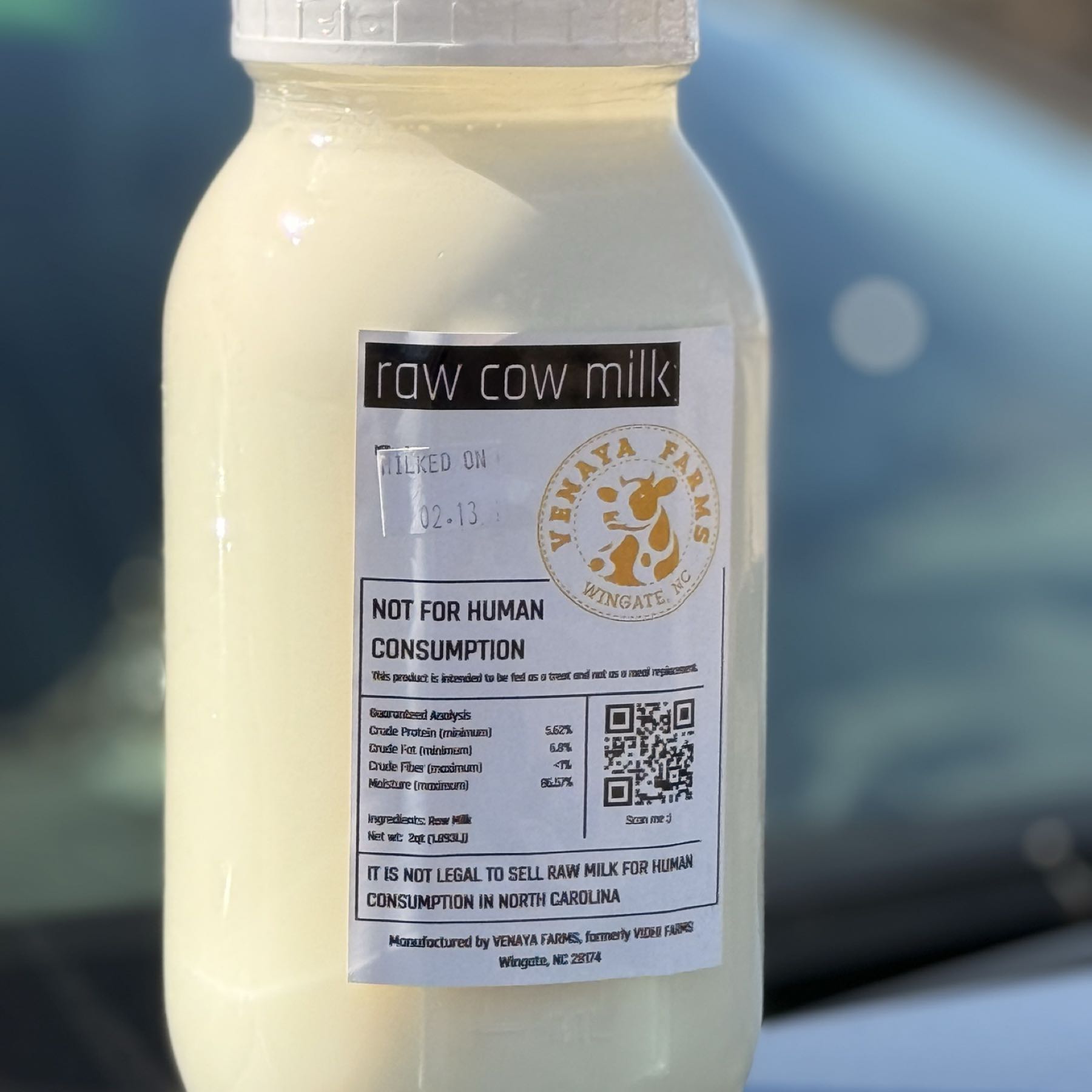 100% A2A2 Raw Cow Milk - pet milk
