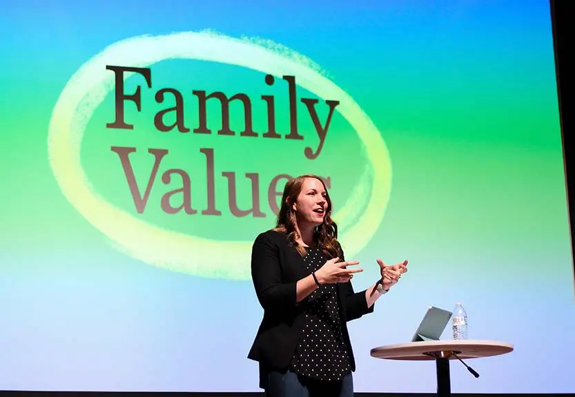 Pastor Erin speaking a message from our series 'Family Values.'