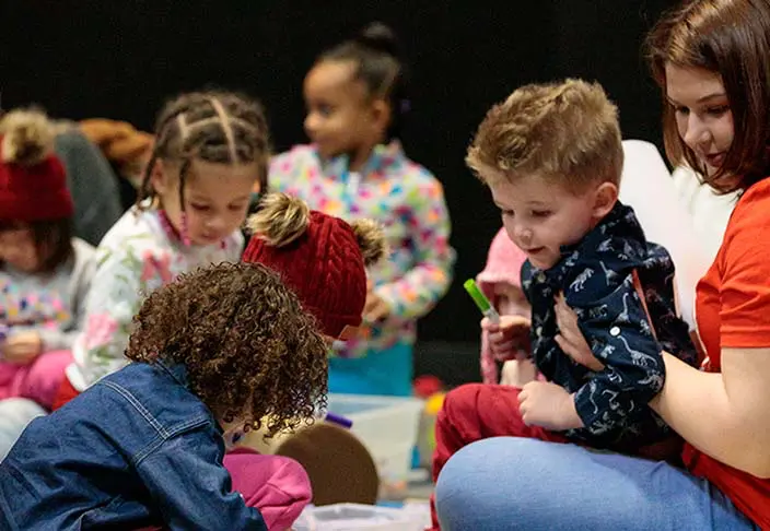 A photo of The Local Vineyard's kid's ministry having fun playing and learning.
