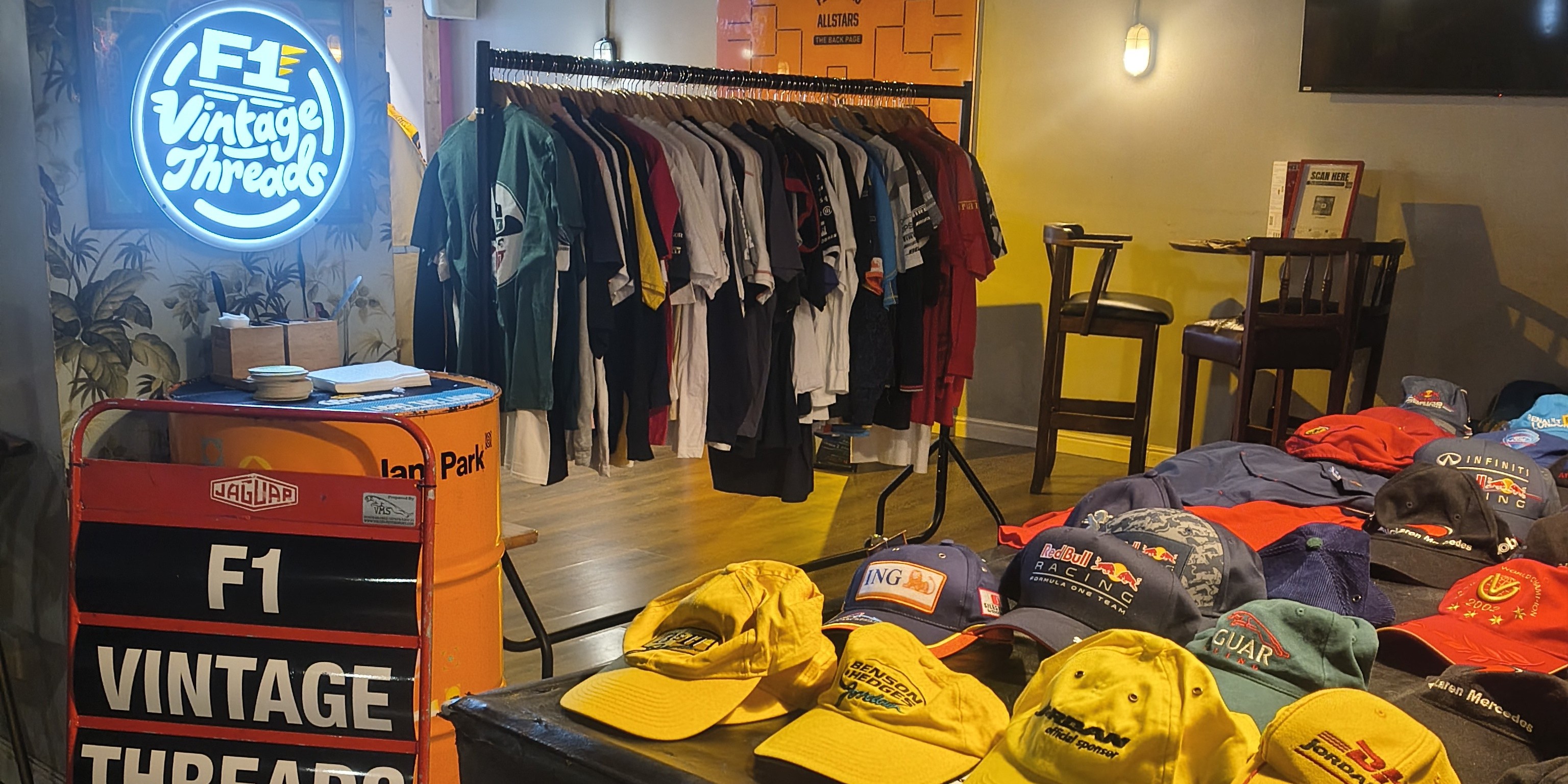 Vintage F1 clothing pop-up