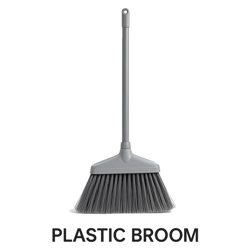 Plastic Broom in Cleaning Housekeeping on Vobido